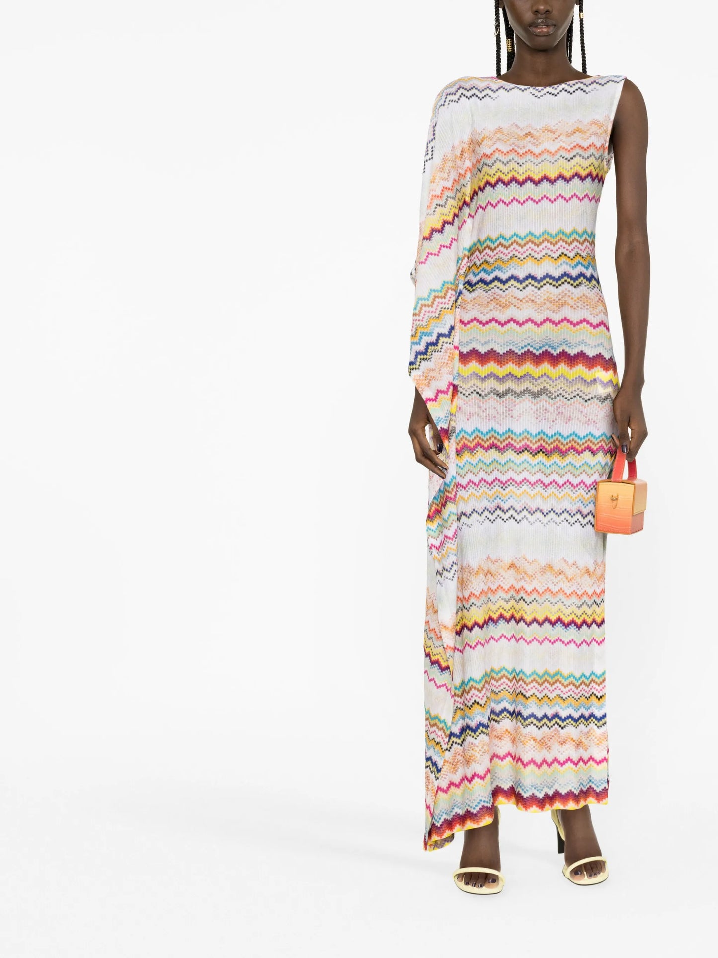 zigzag-print maxi dress