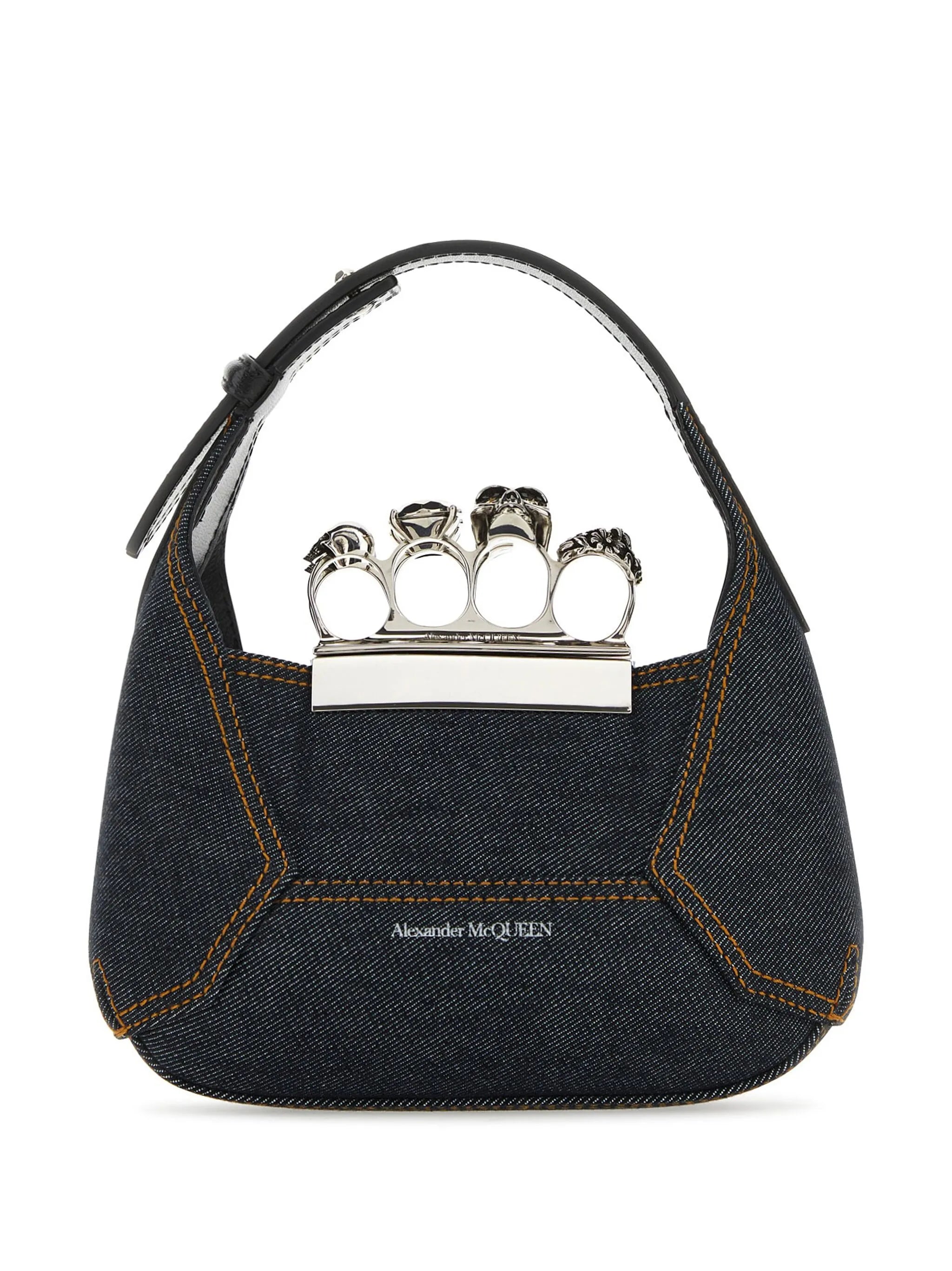 mini The Jewelled Hobo denim tote bag