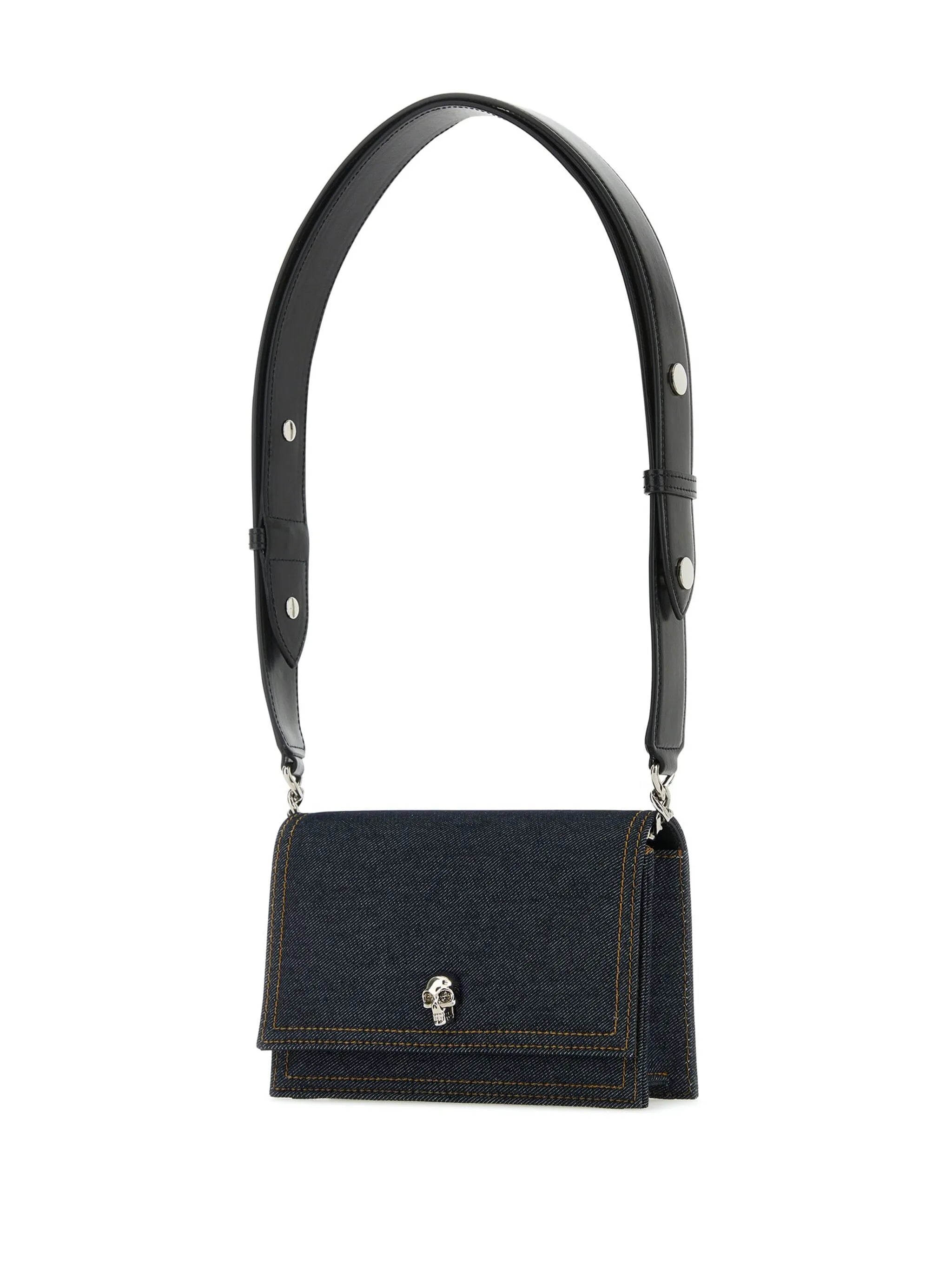 small Skull denim shoulder bag