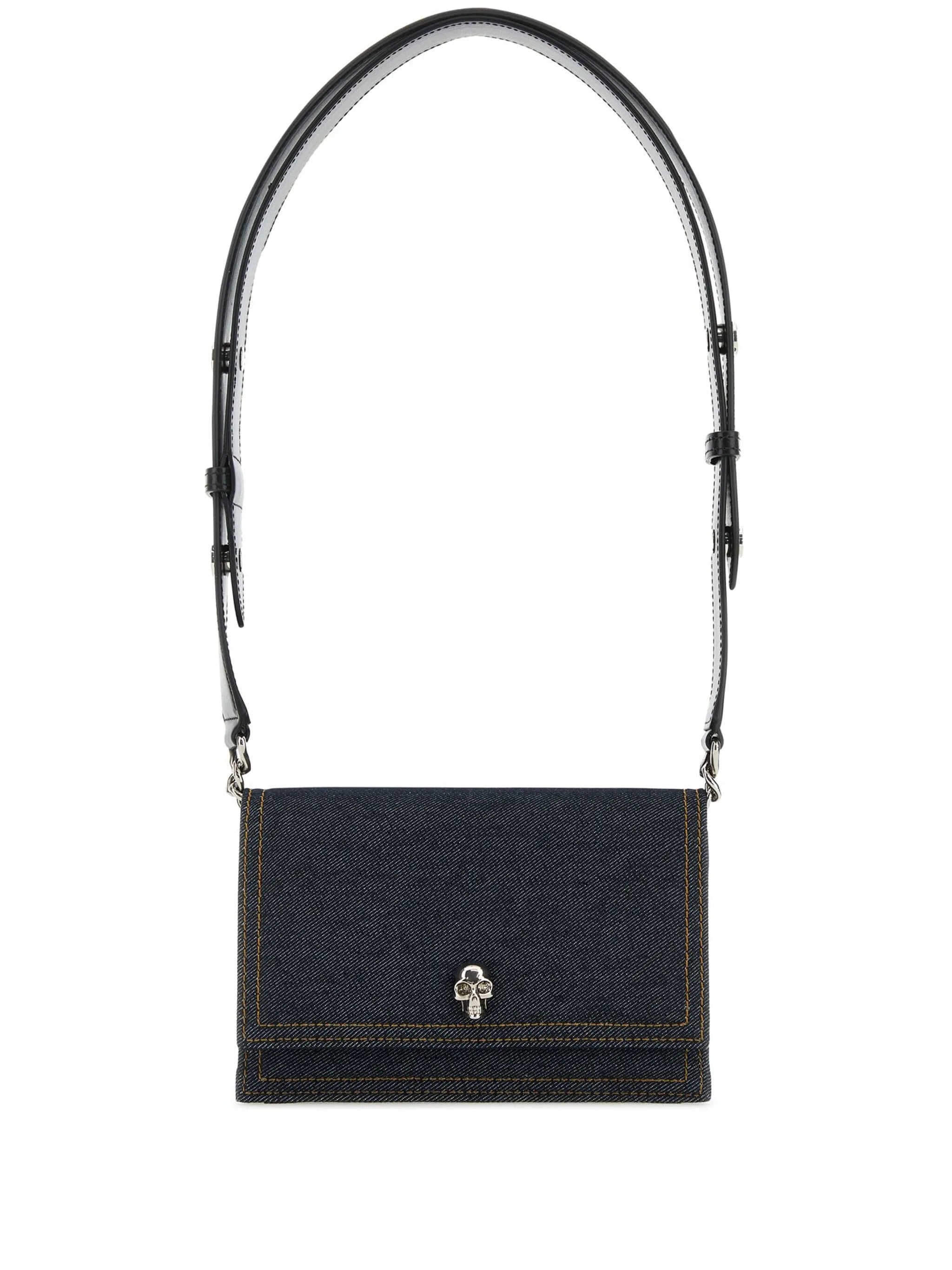 small Skull denim shoulder bag