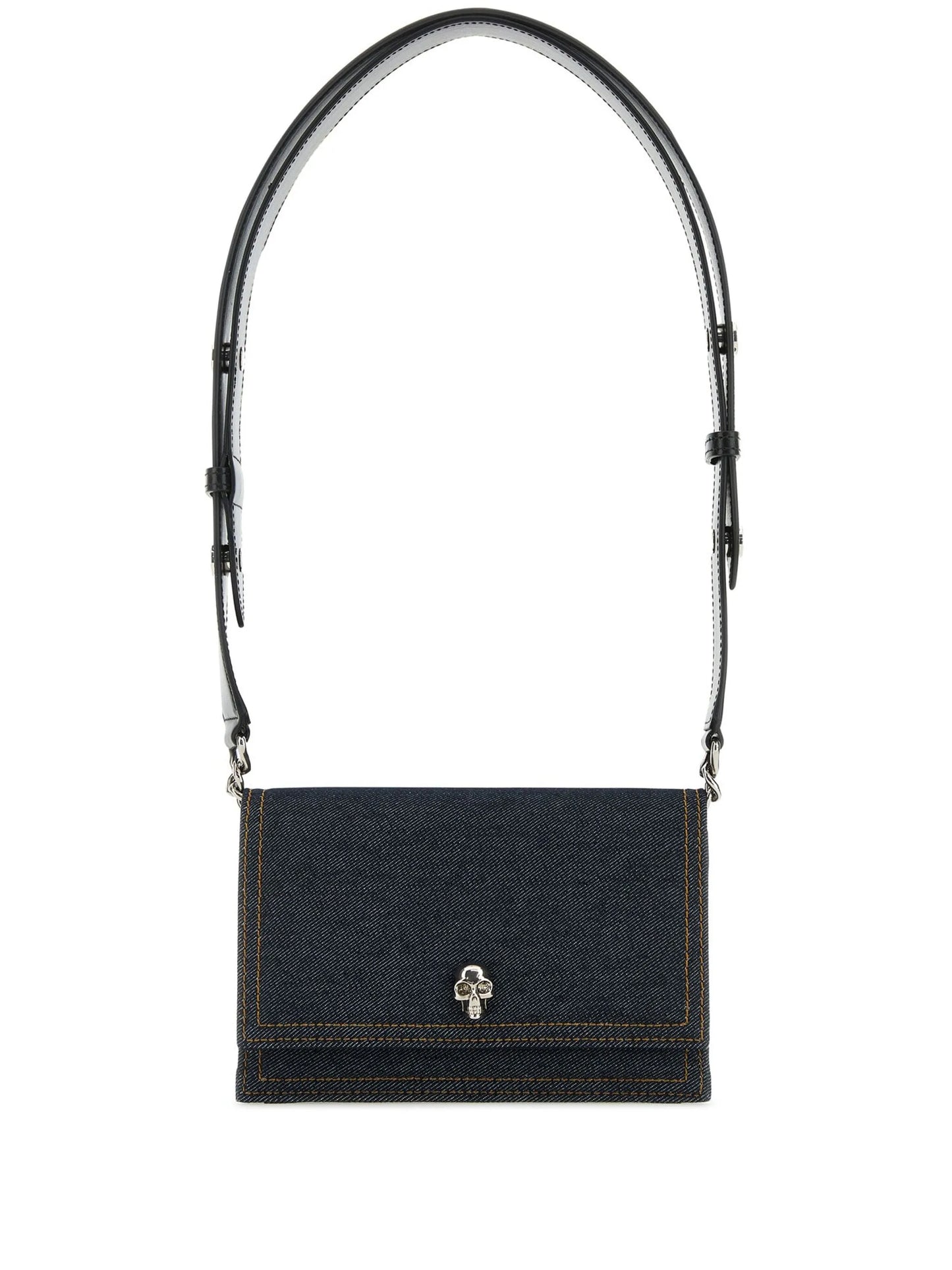 small Skull denim shoulder bag