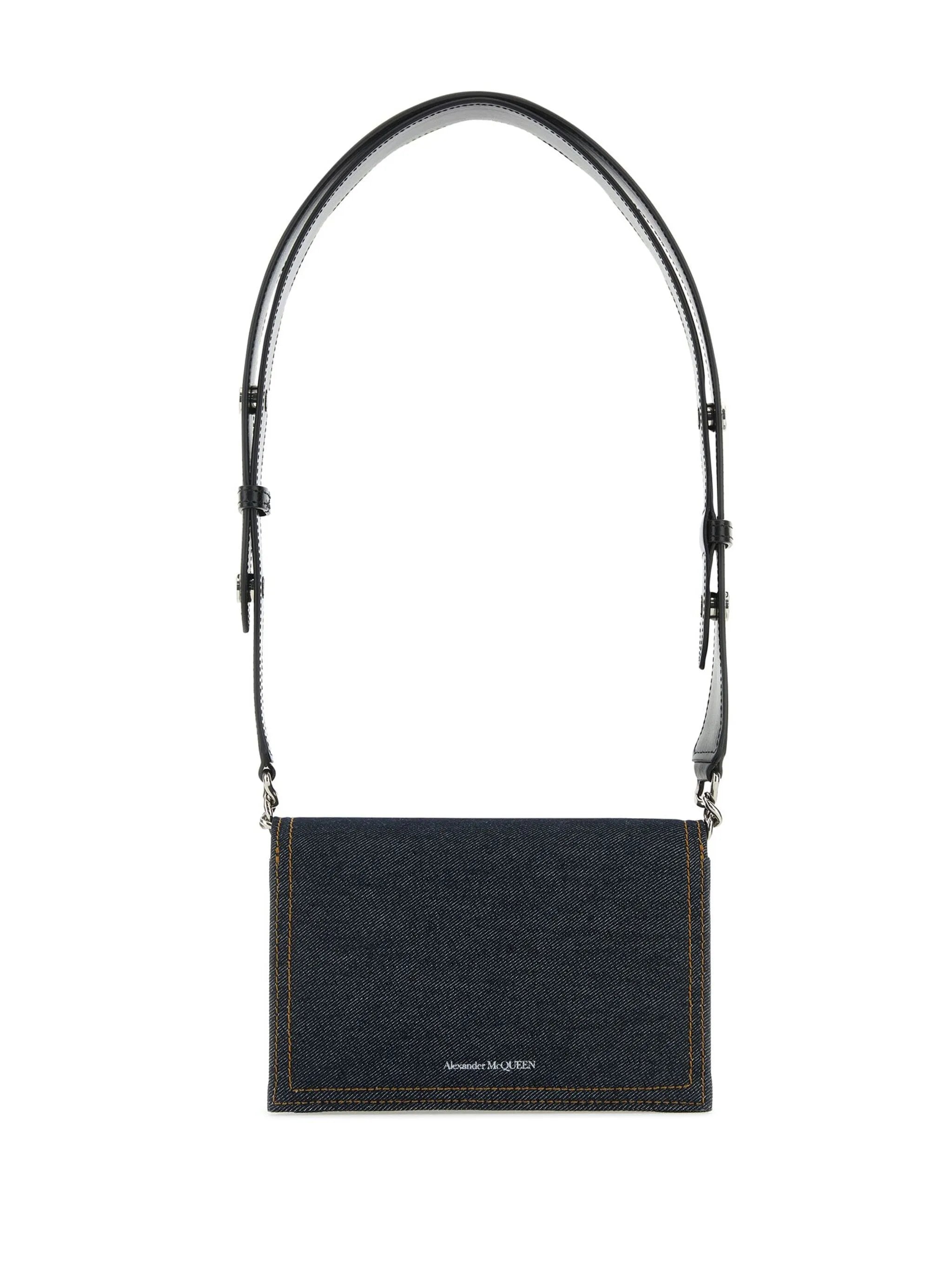 small Skull denim shoulder bag