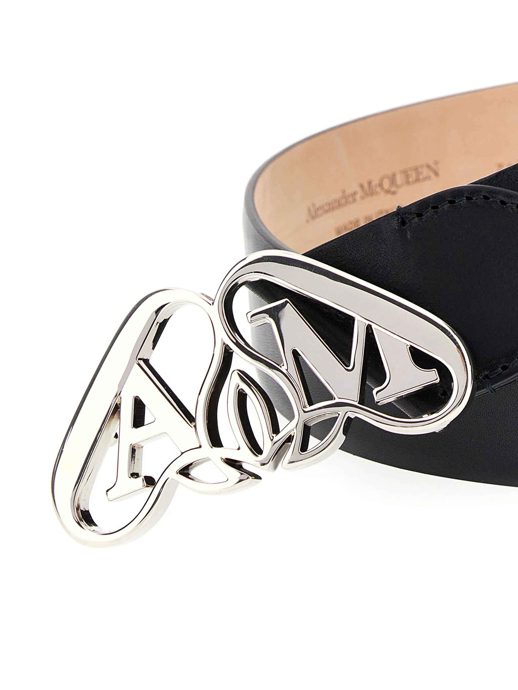 Seal-buckle leather belt