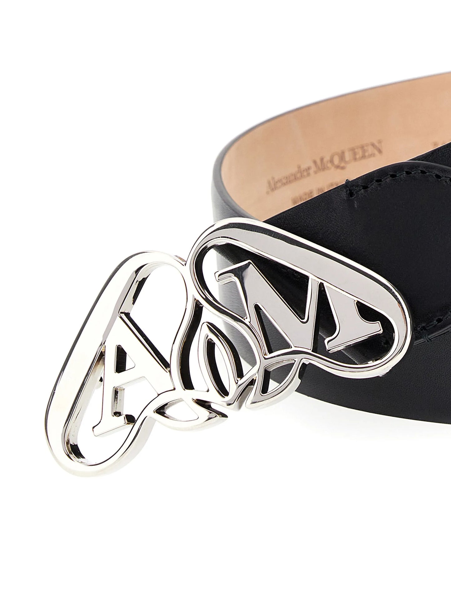 Seal-buckle leather belt