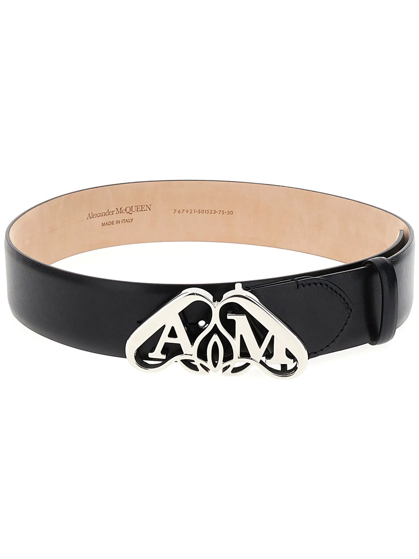 Seal-buckle leather belt