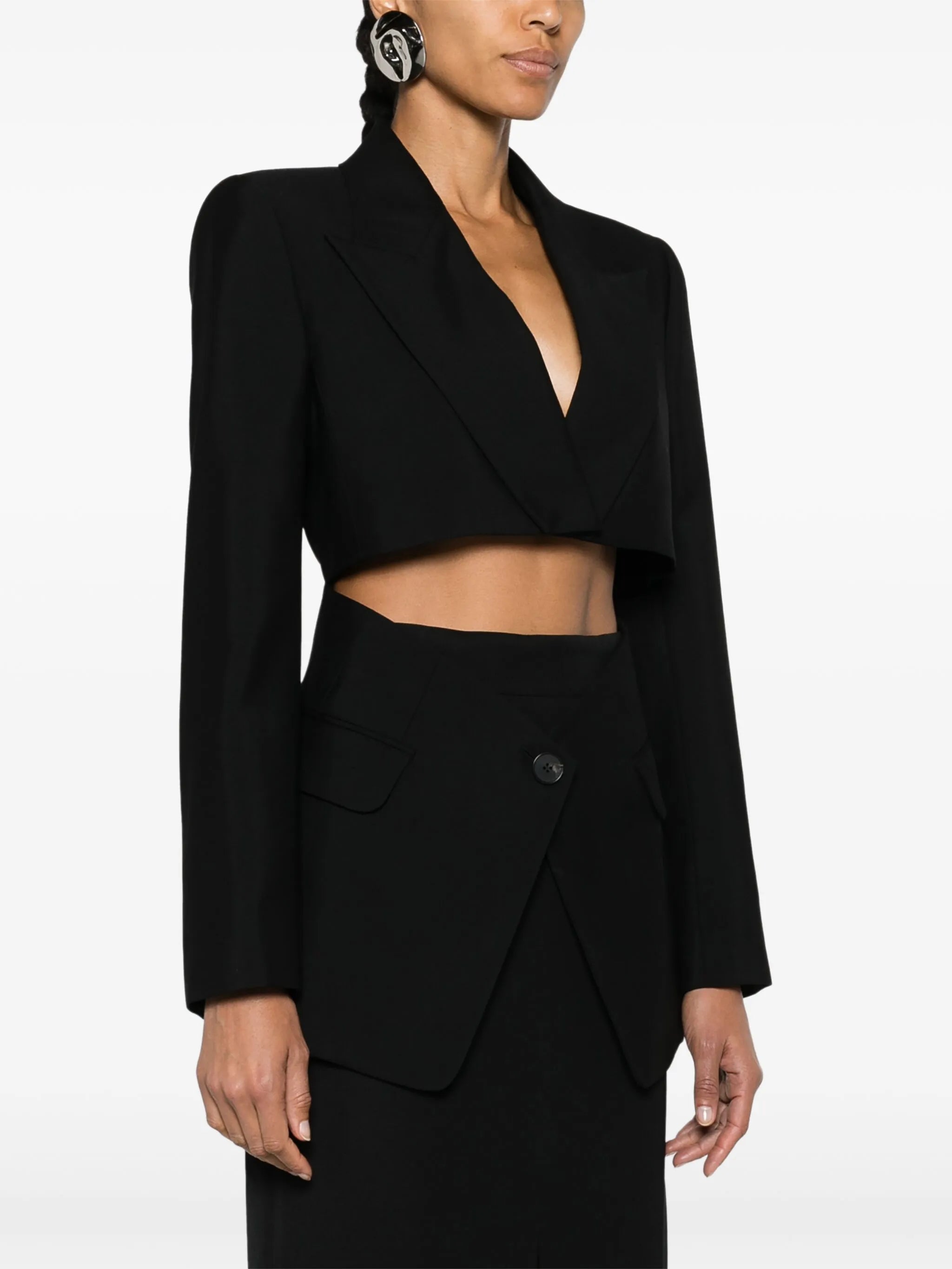 Slashed wool blazer
