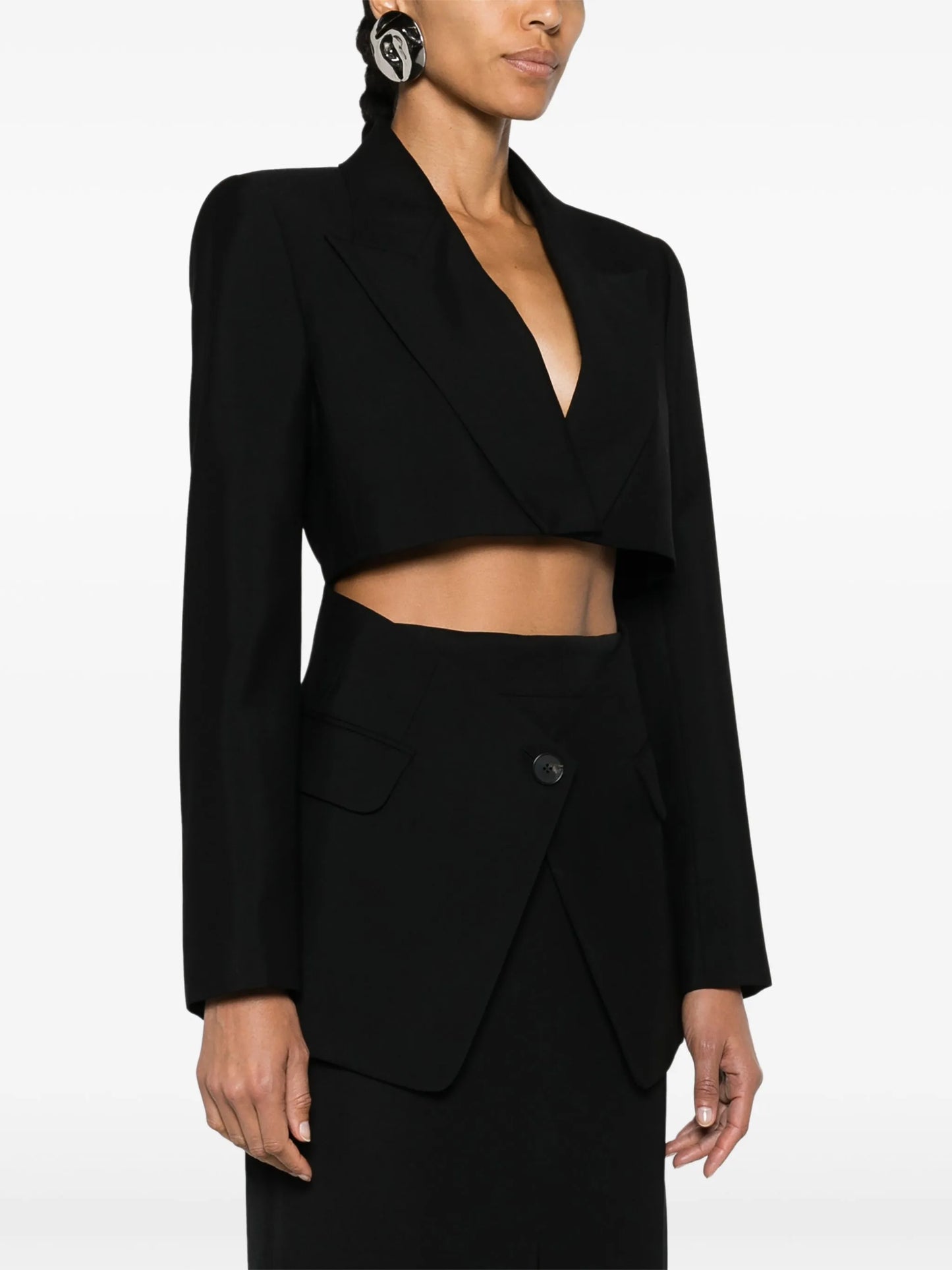 Slashed wool blazer