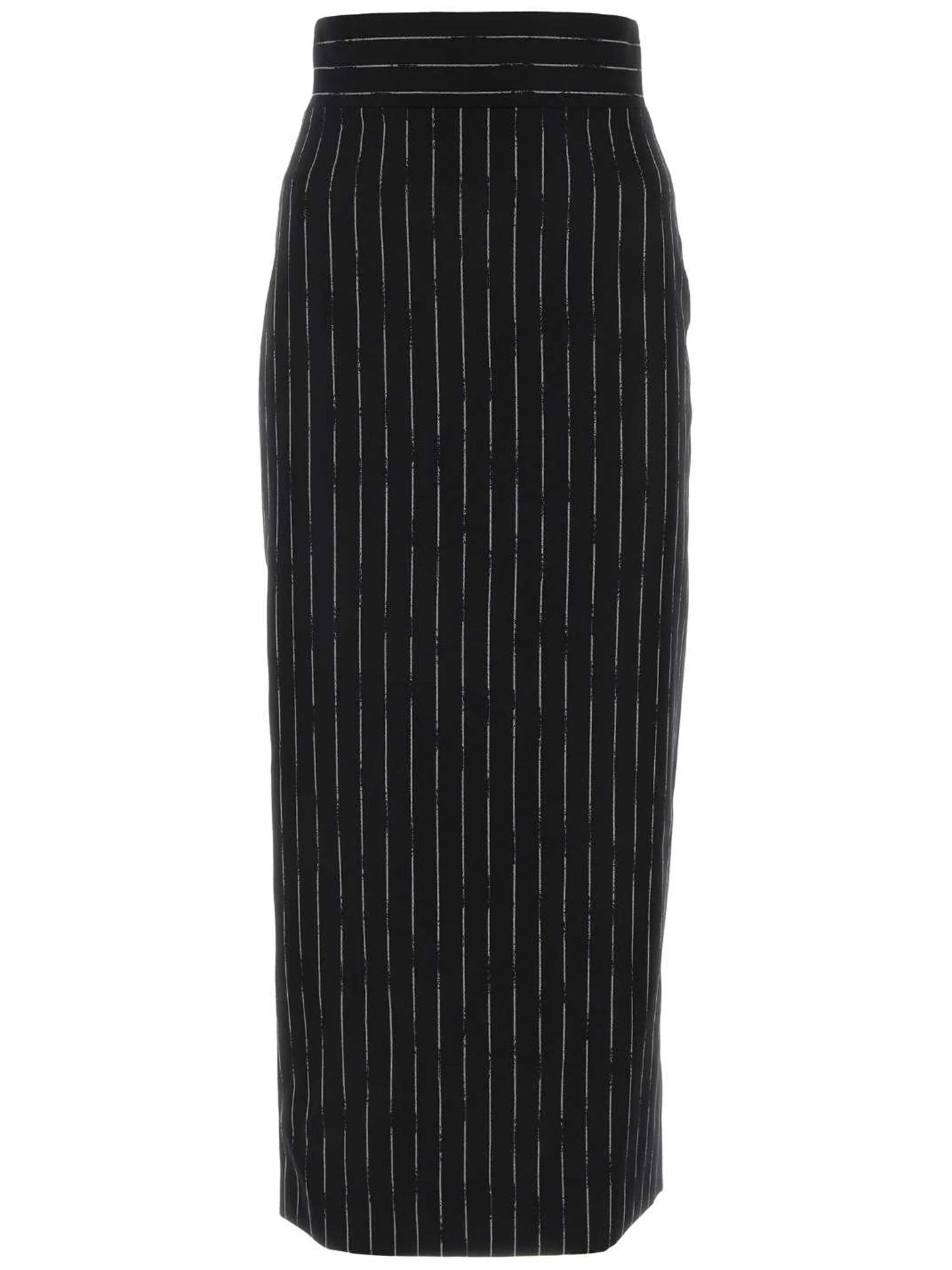 Broken Pinstripe high-waisted skirt