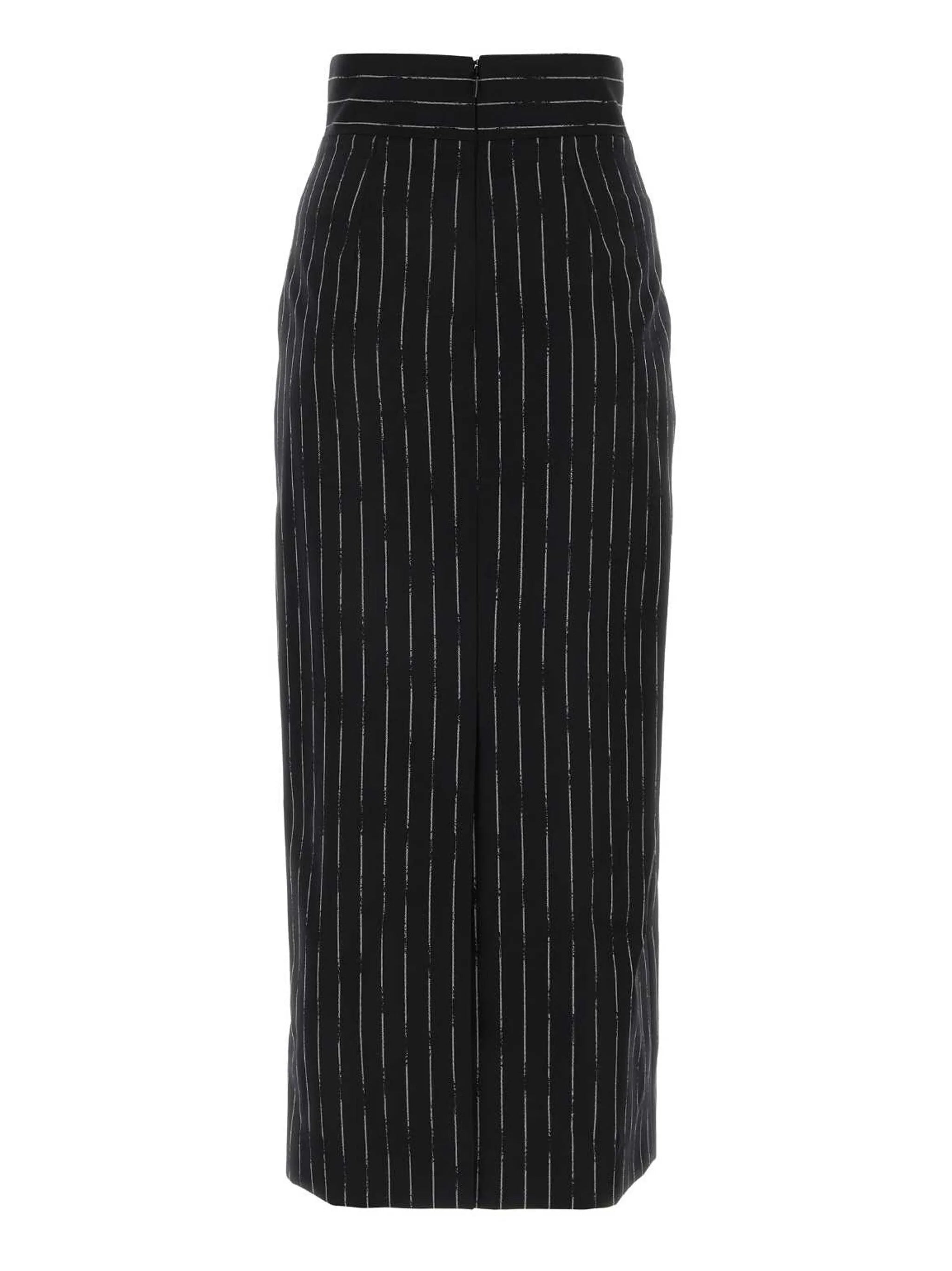 Broken Pinstripe high-waisted skirt