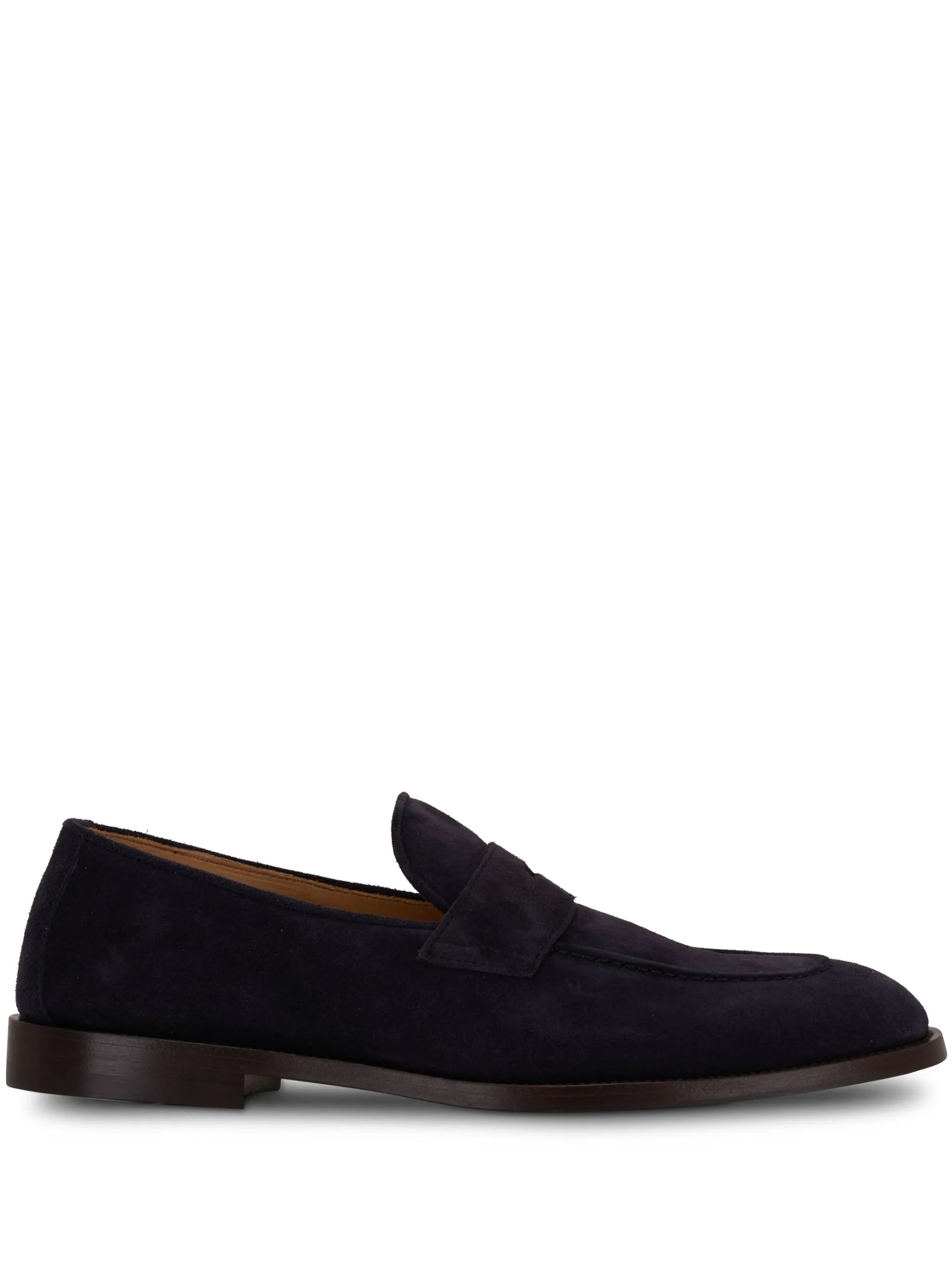 penny-slot suede loafers