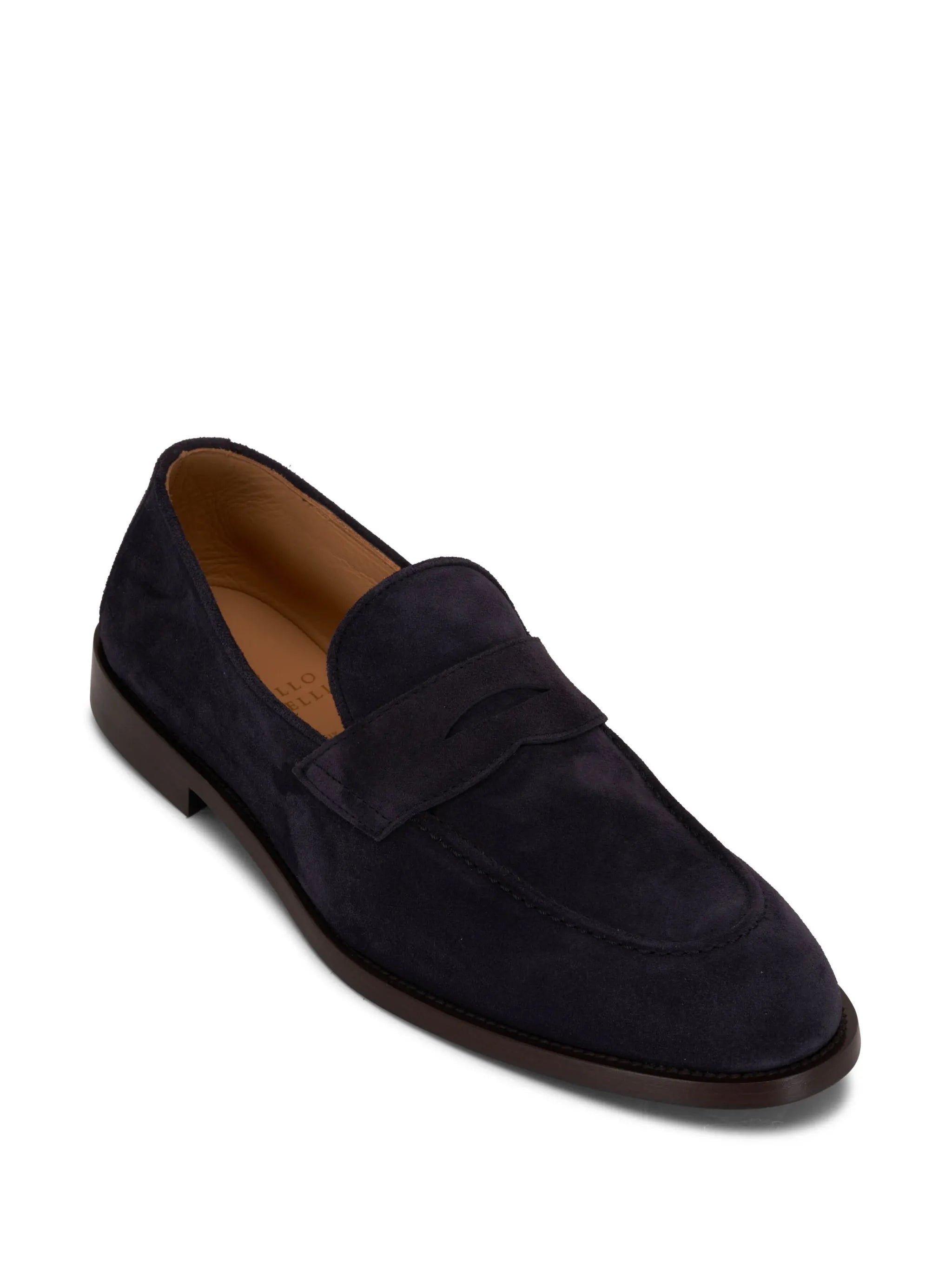 penny-slot suede loafers