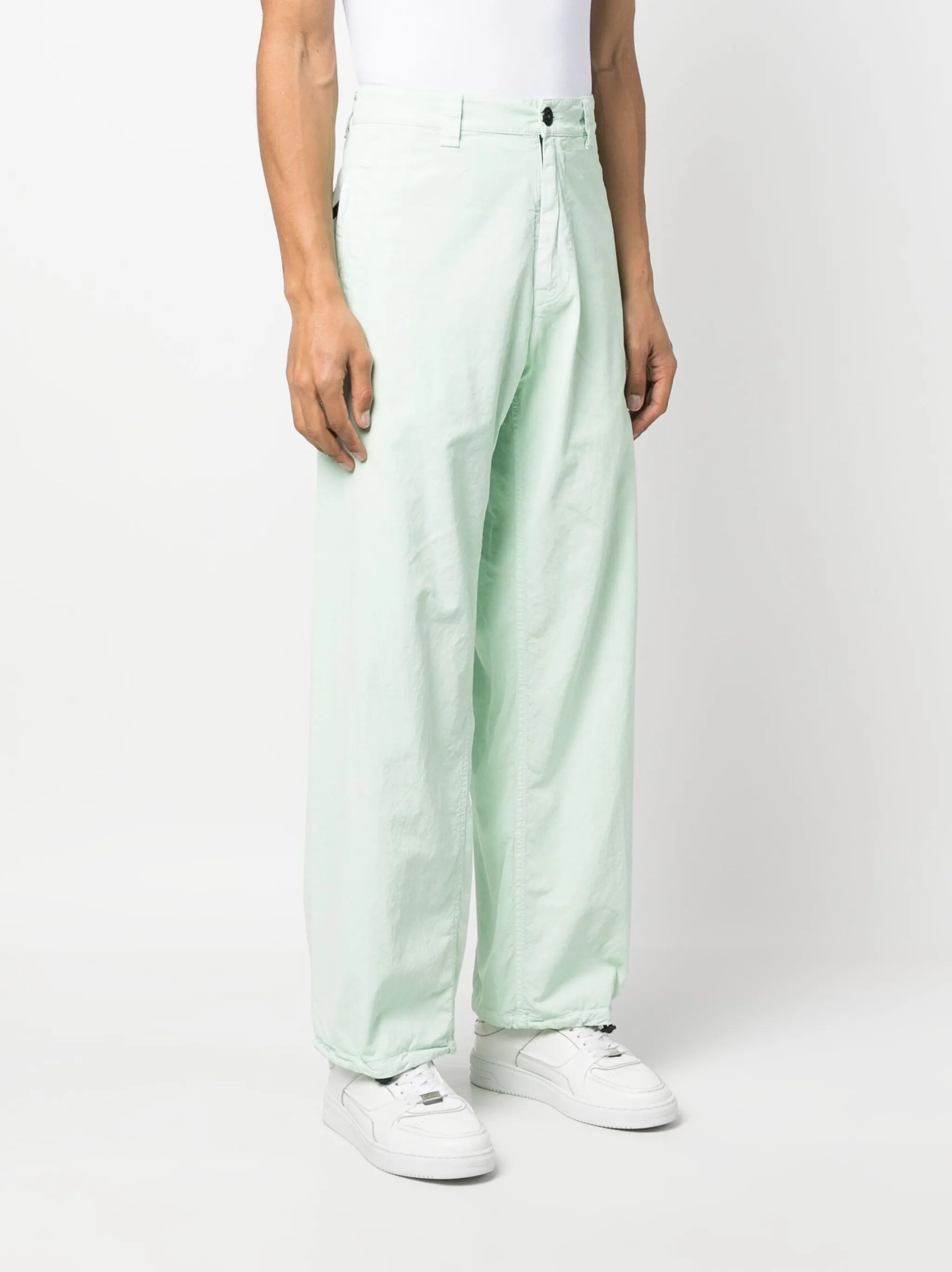 straight-leg cotton trousers