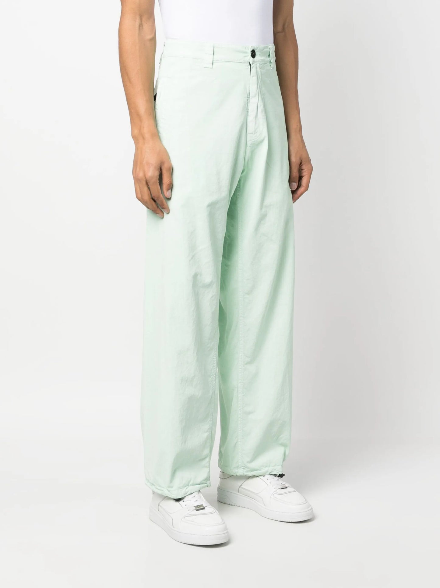 straight-leg cotton trousers