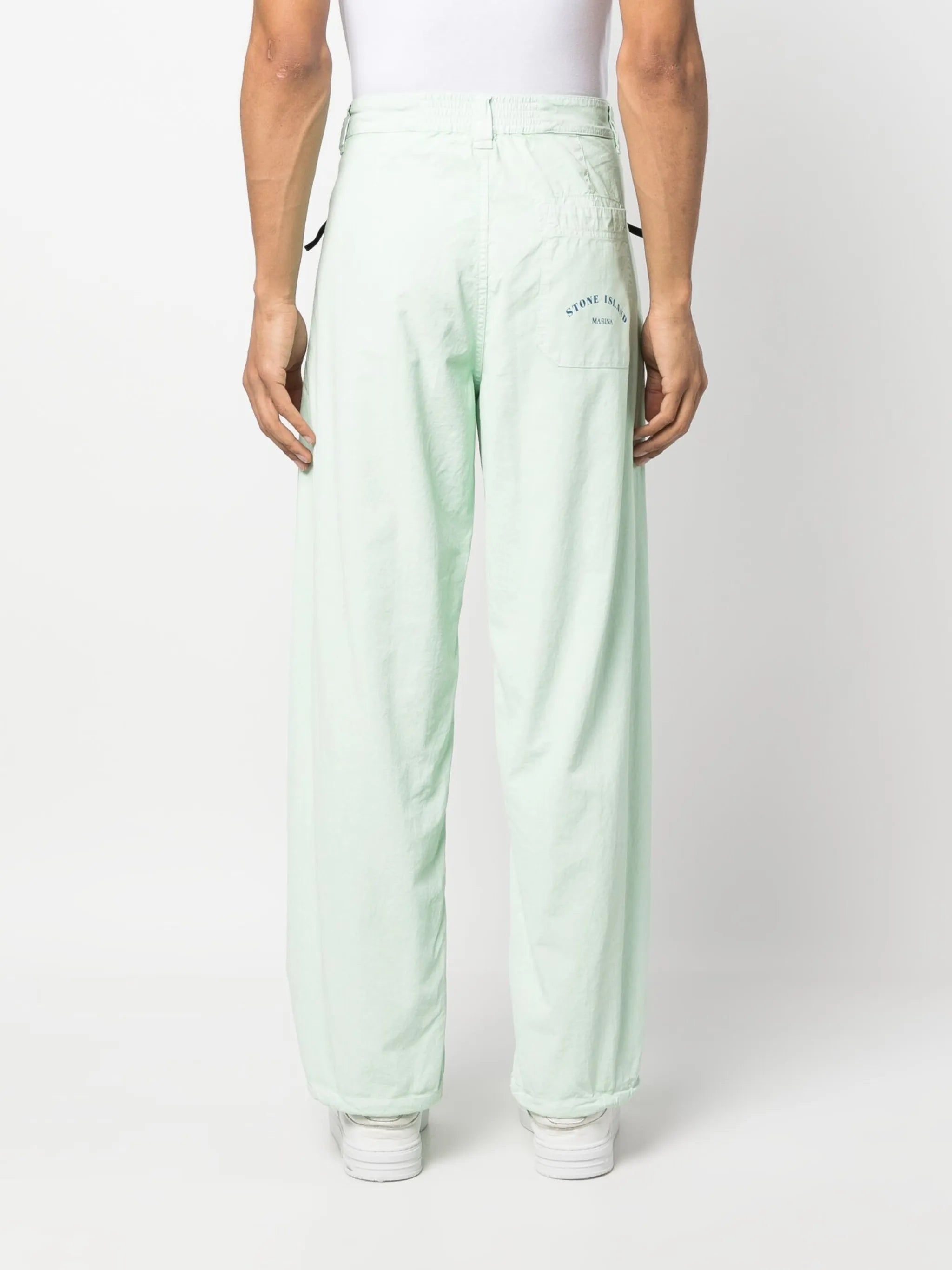 straight-leg cotton trousers