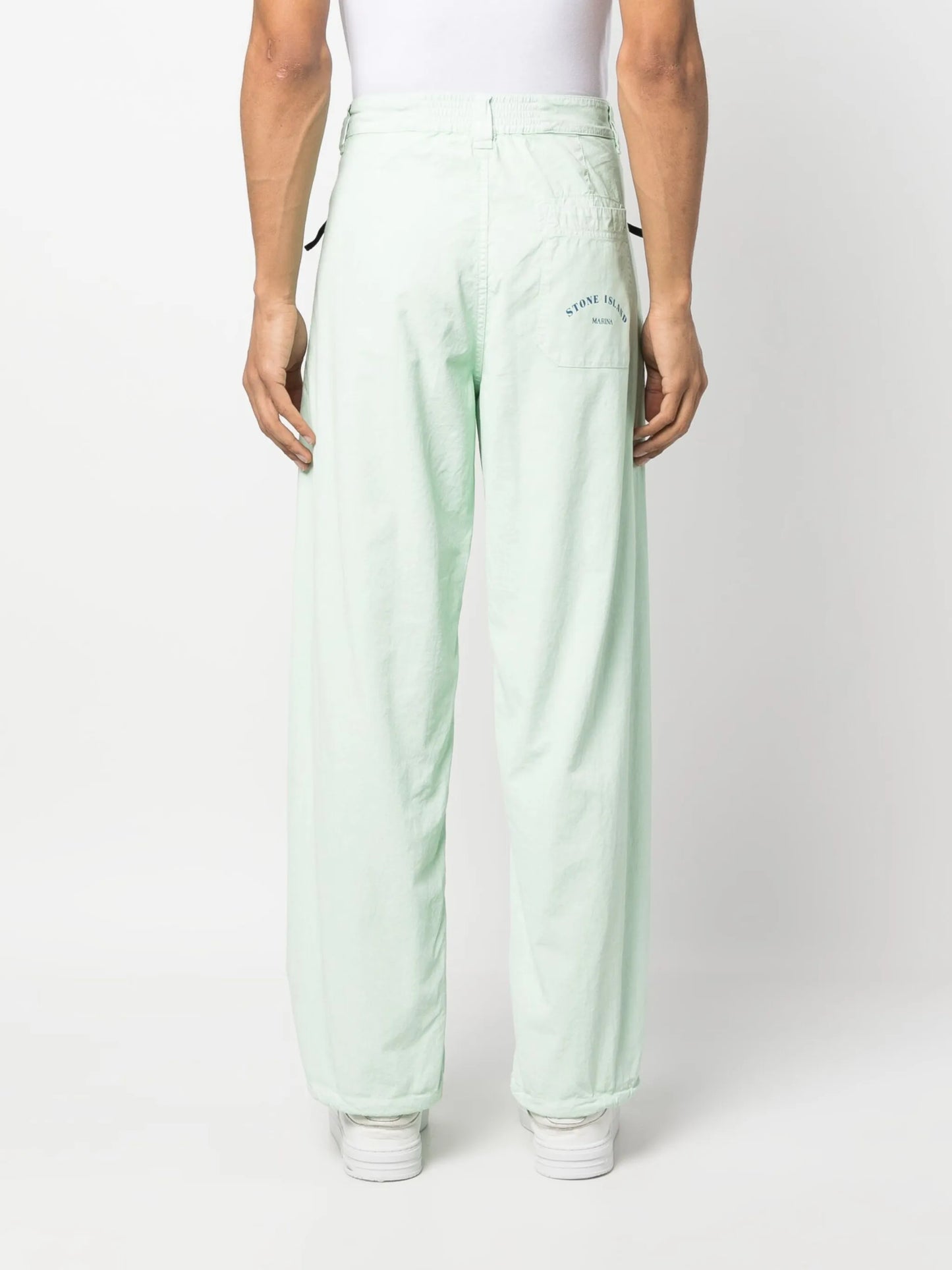 straight-leg cotton trousers