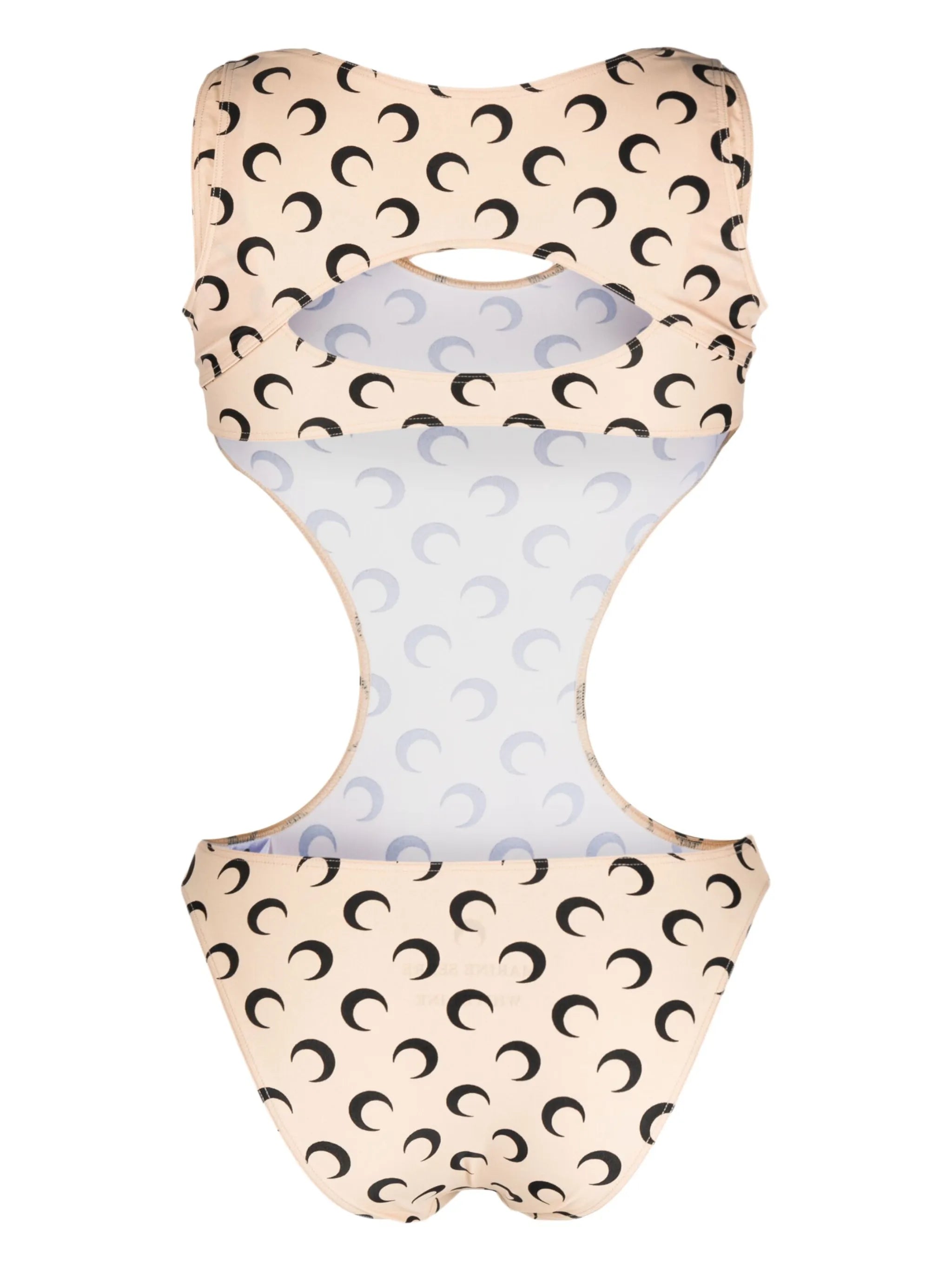cut-out moon-print swimsuit