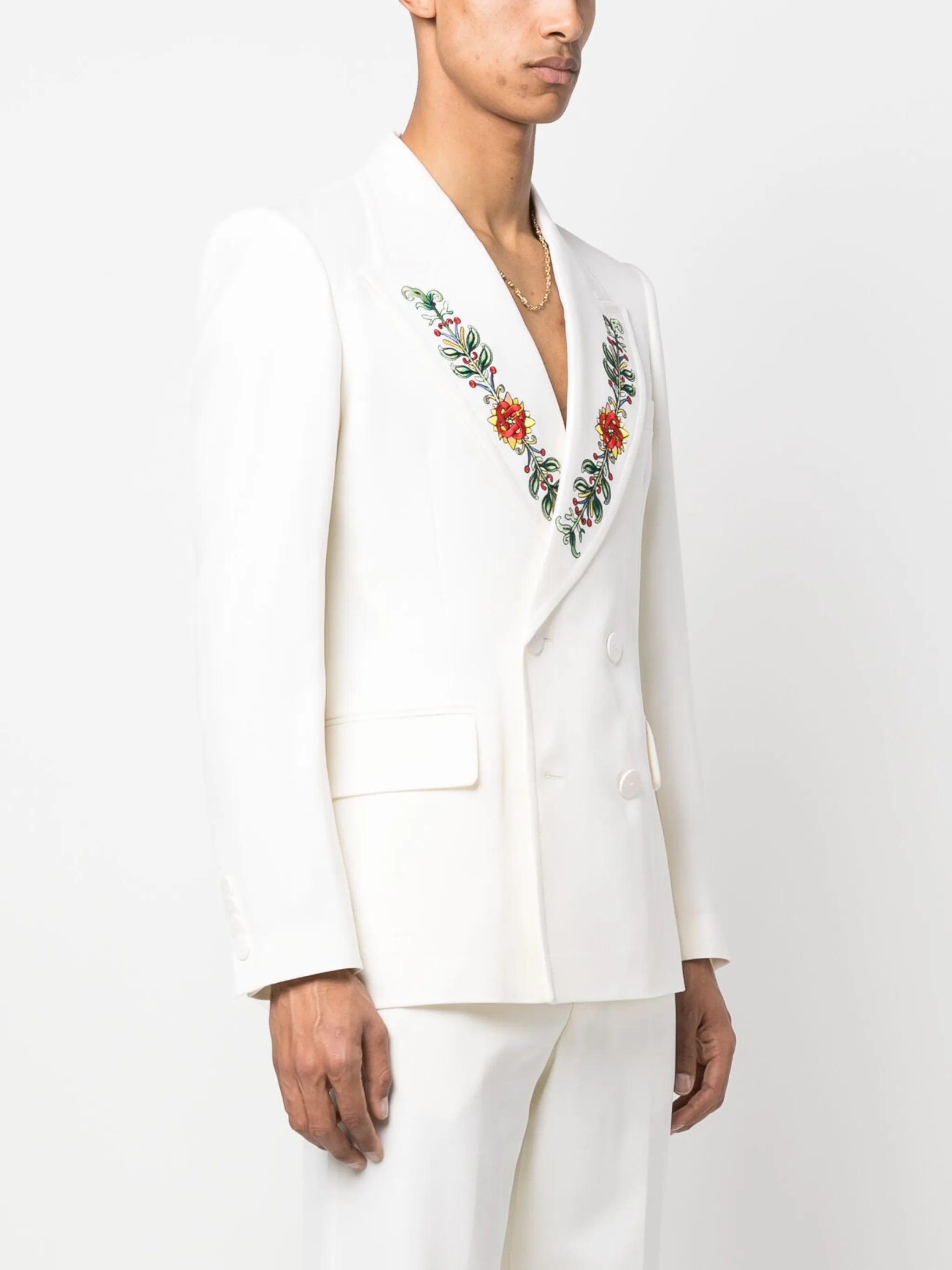 embroidered double-breasted blazer