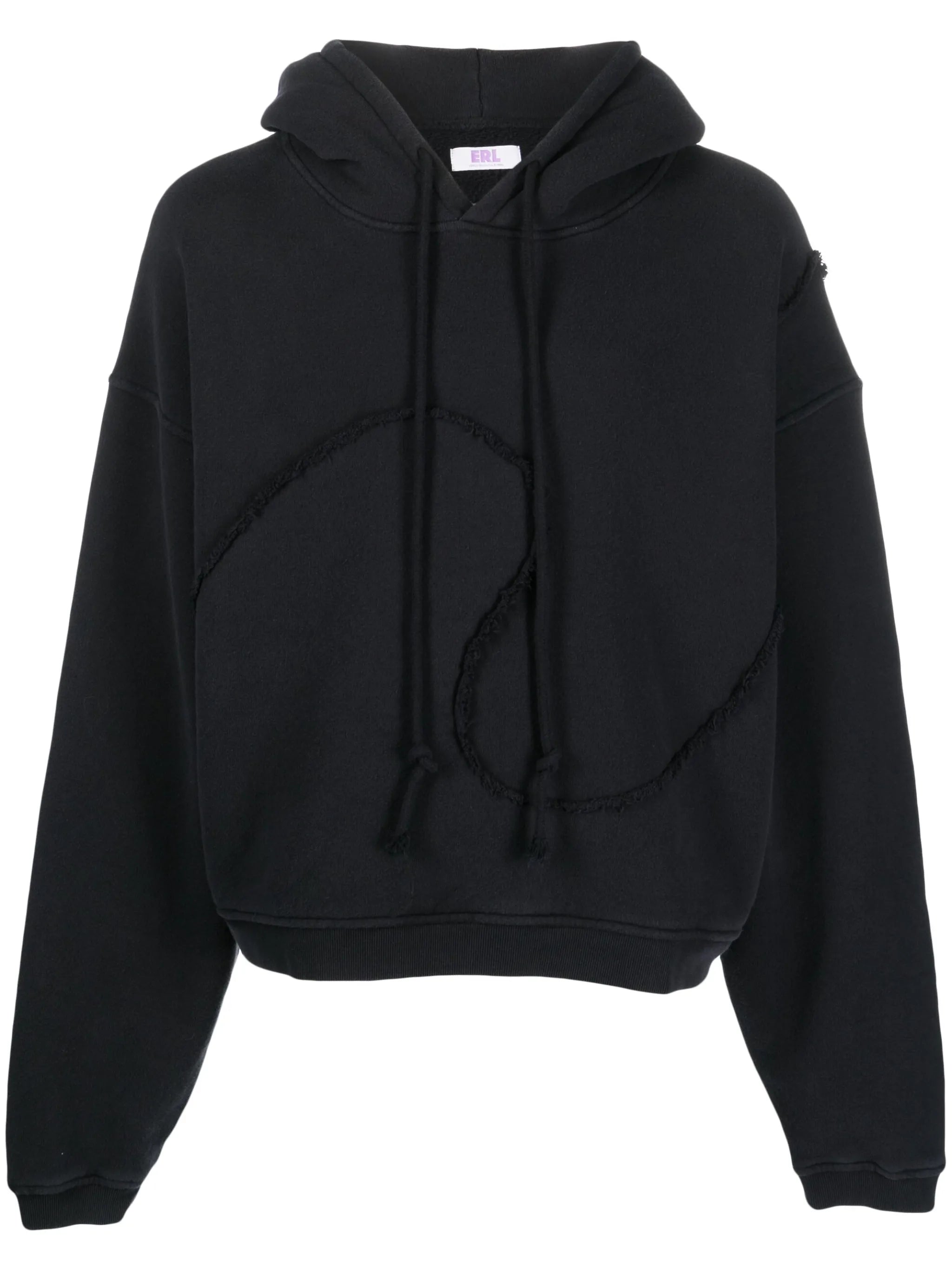 frayed-detailing cotton hoodie
