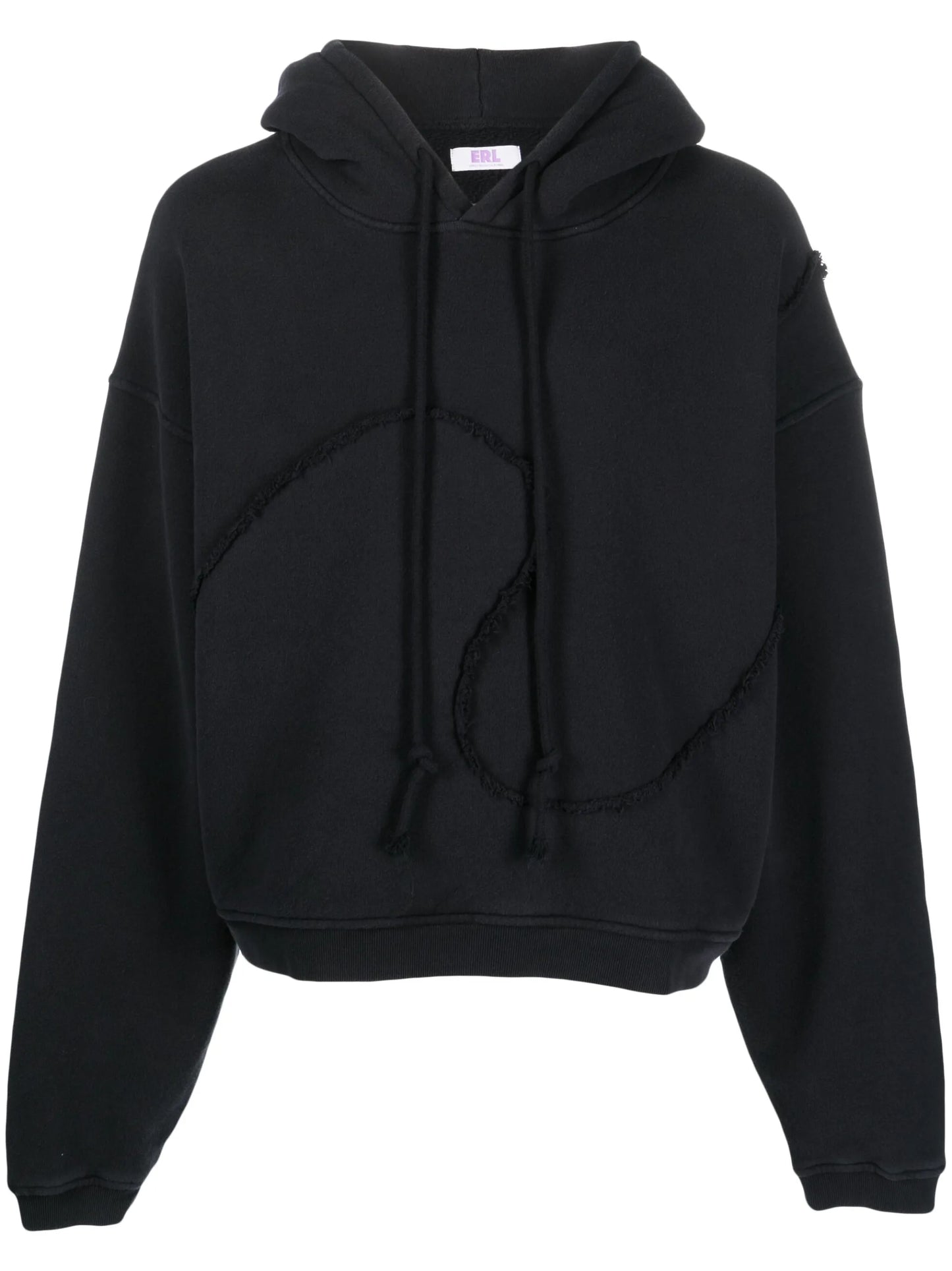 frayed-detailing cotton hoodie