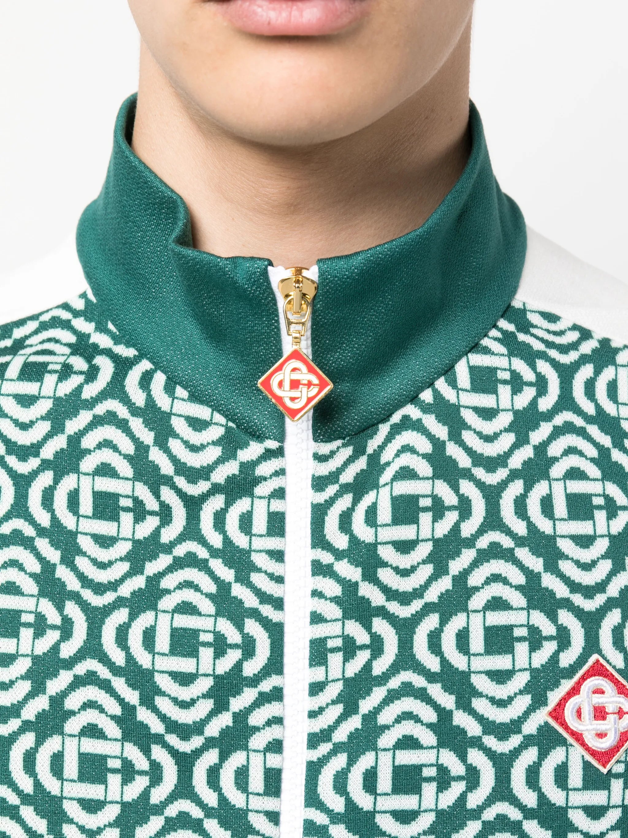 monogram-jacquard track jacket