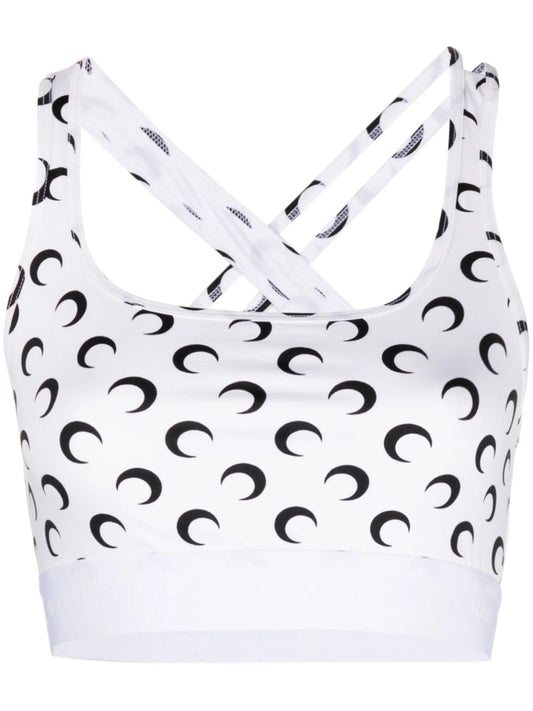 Crescent Moon-print crop top
