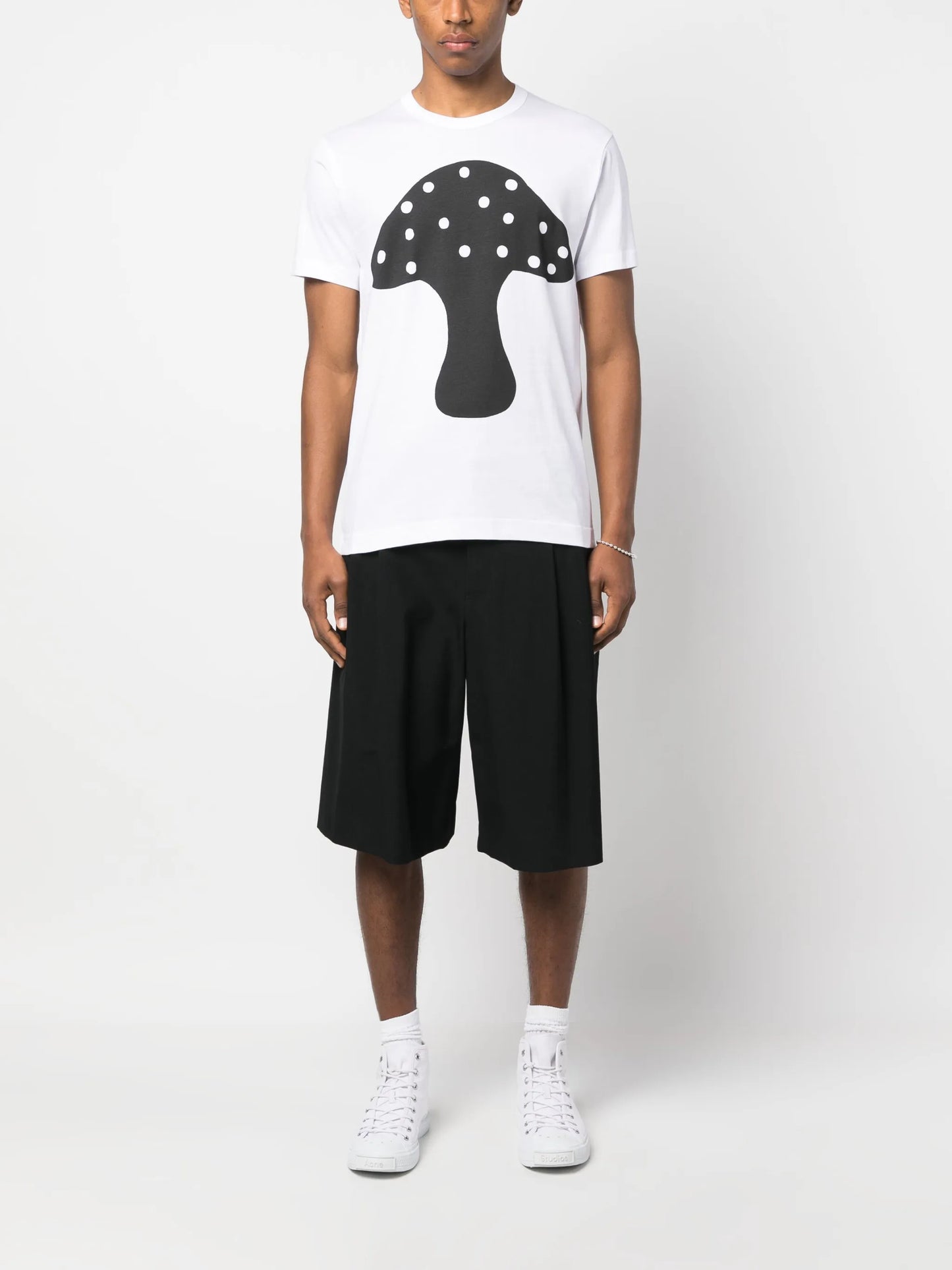 mushroom-print cotton T-shirt