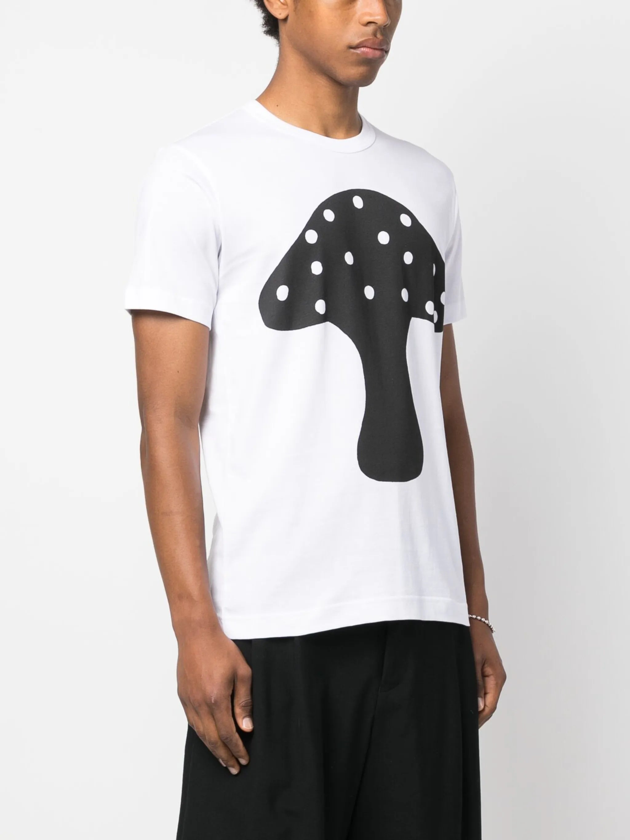 mushroom-print cotton T-shirt