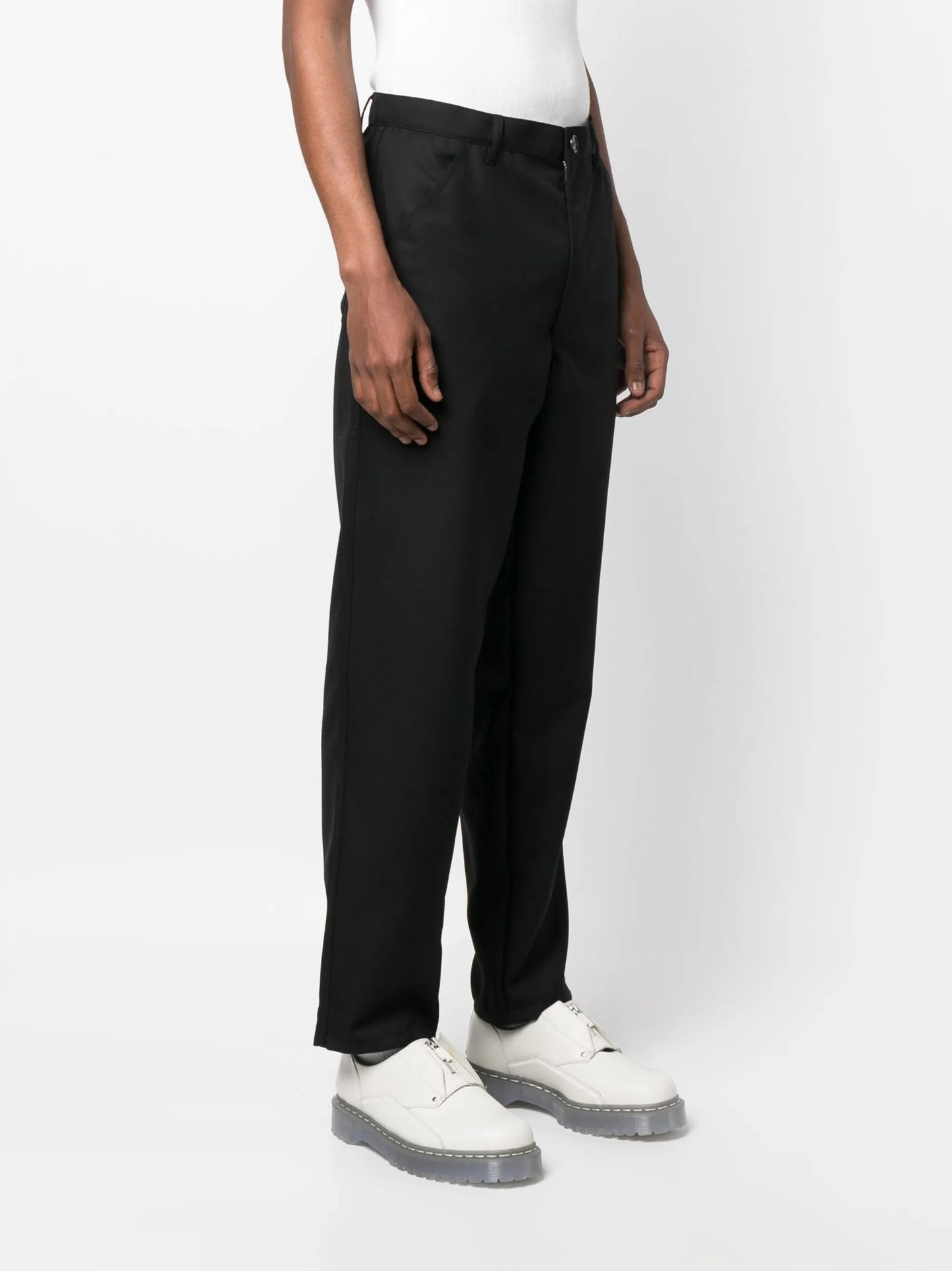 mid-rise straight-leg trousers