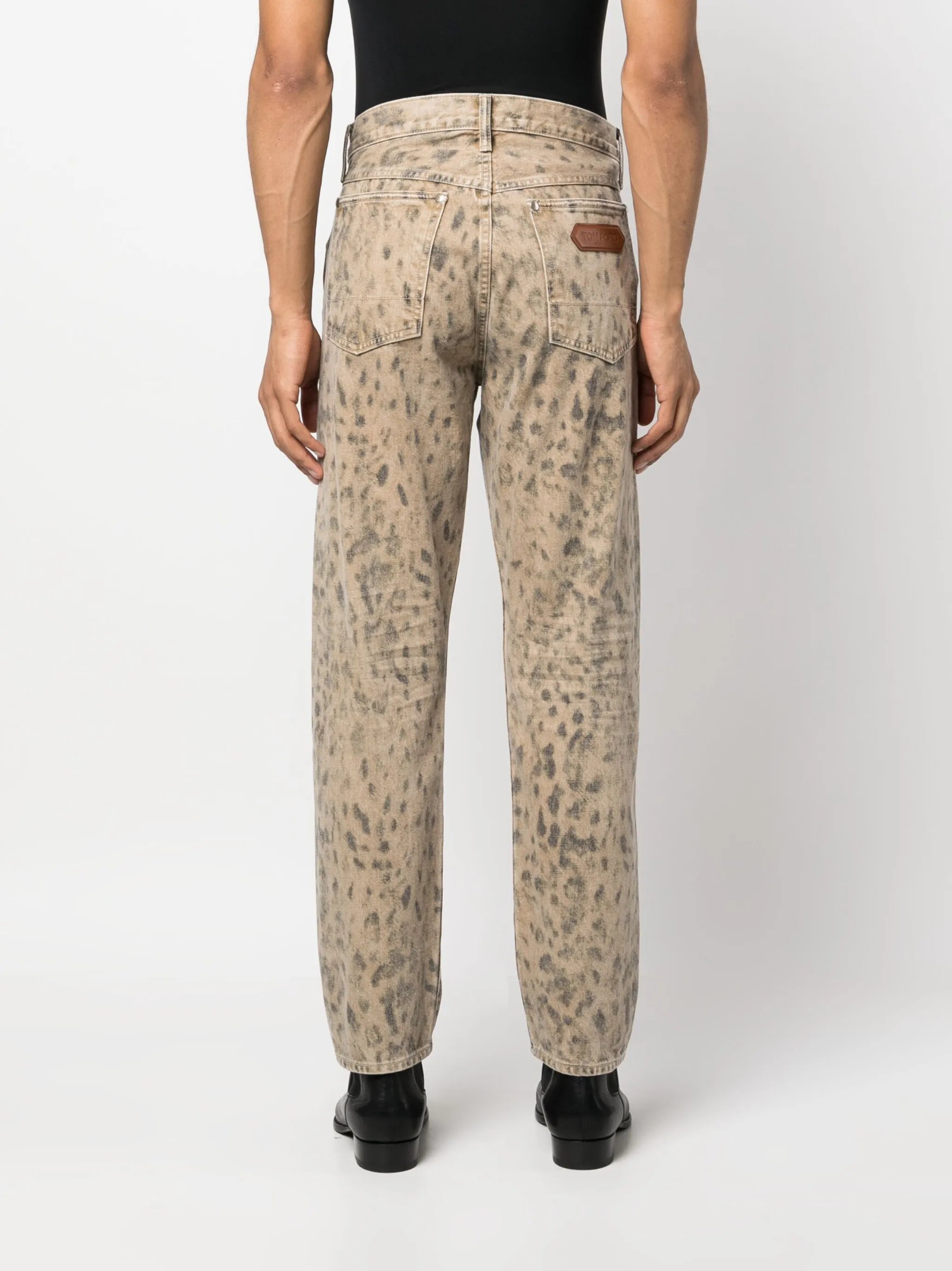 leopard-print jeans