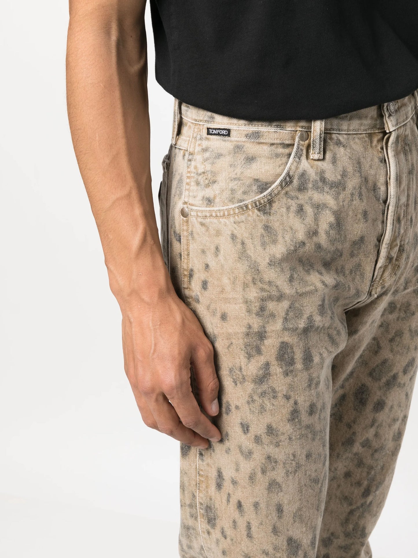 leopard-print jeans