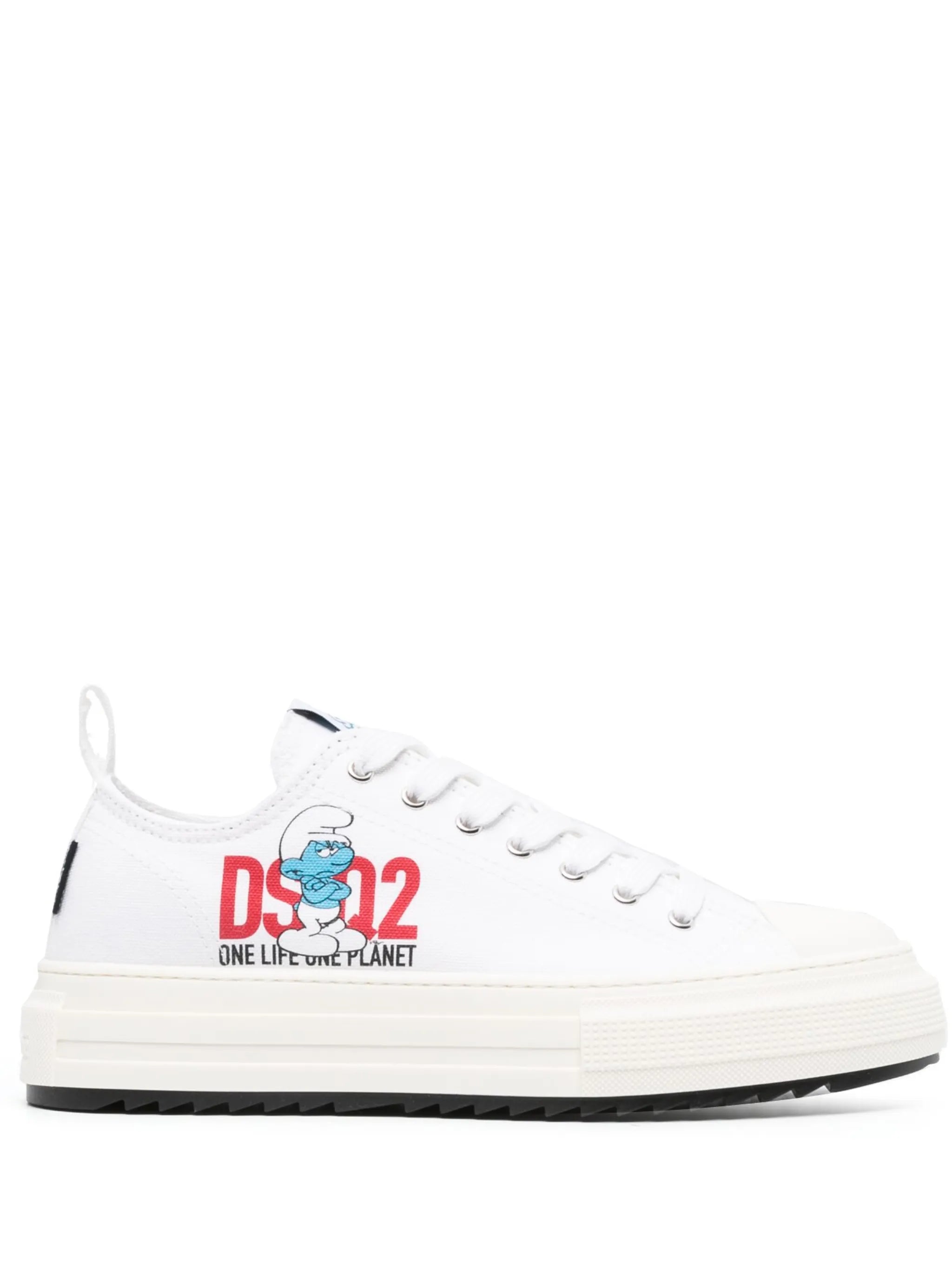 smurfs-print canvas sneakers