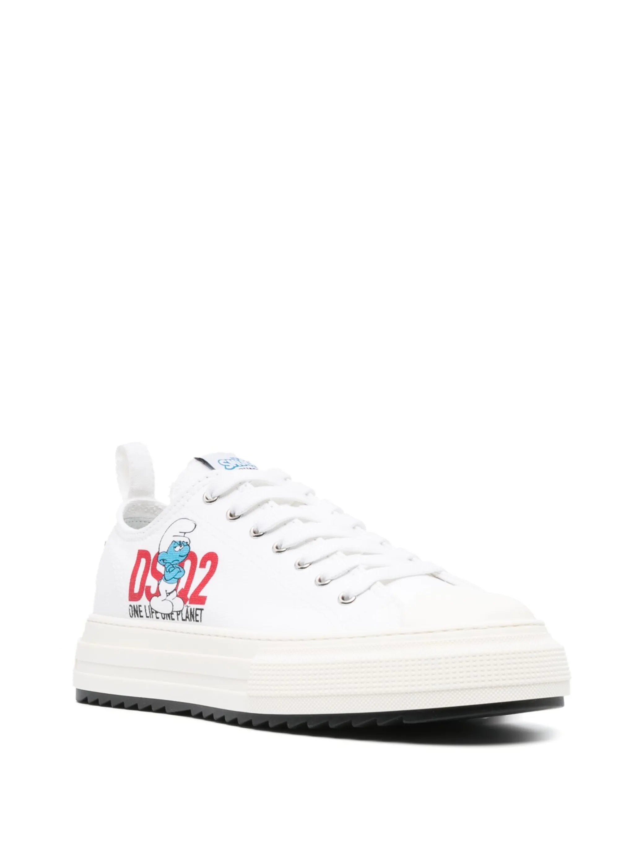 smurfs-print canvas sneakers
