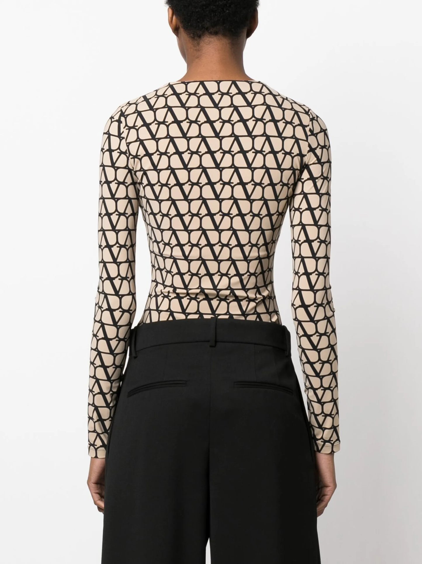 VLogo long-sleeve jersey bodysuit