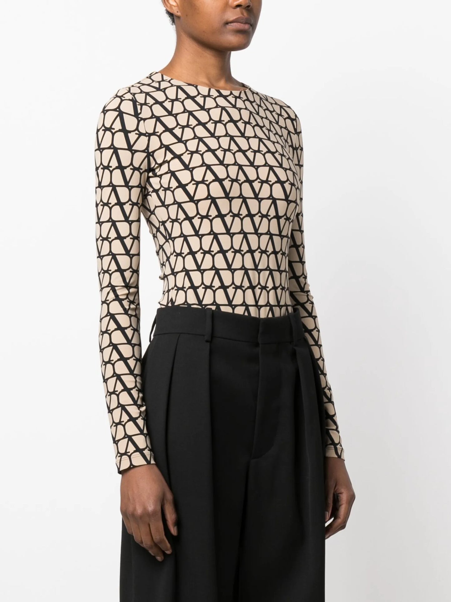 VLogo long-sleeve jersey bodysuit