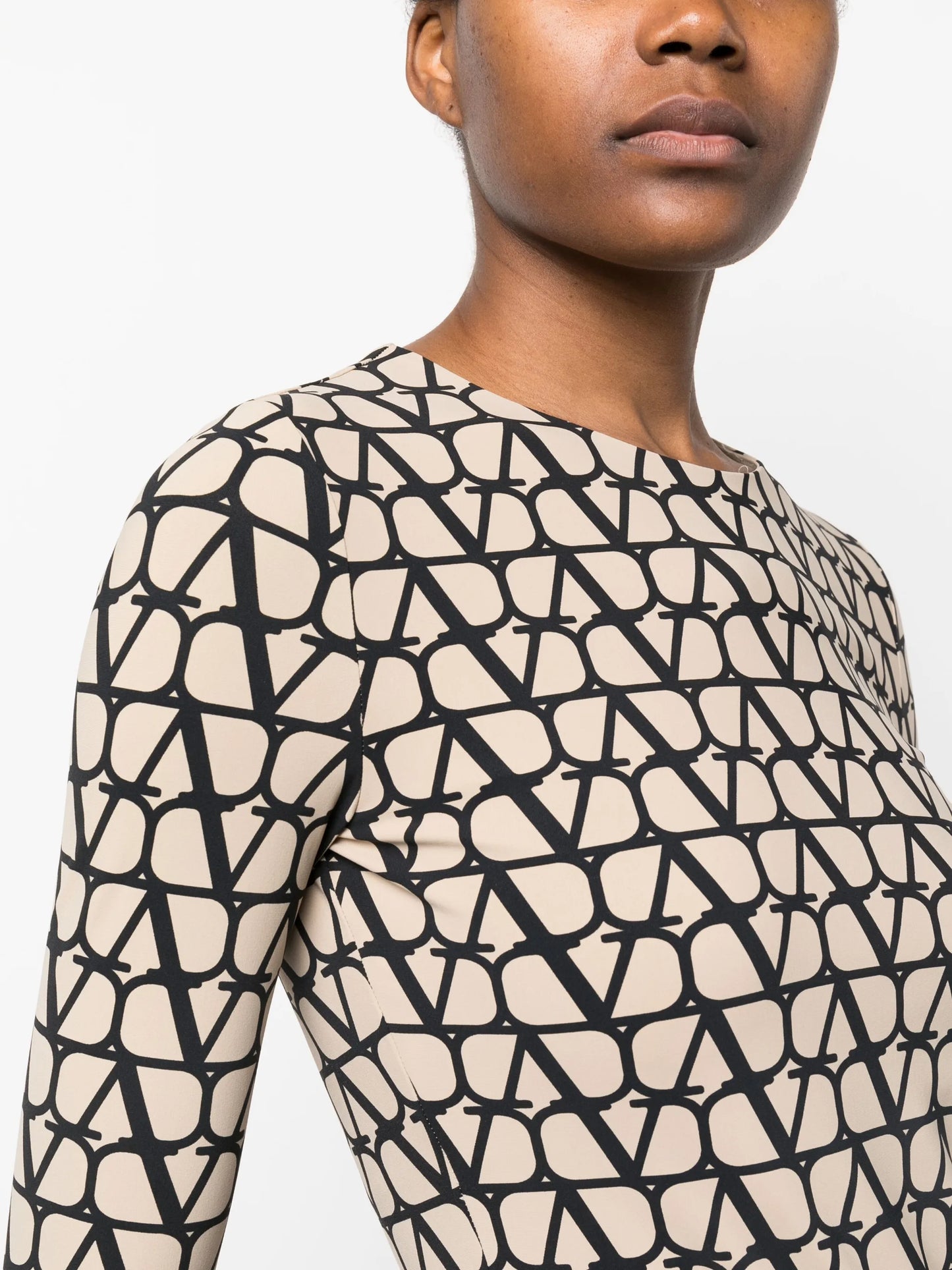 VLogo long-sleeve jersey bodysuit