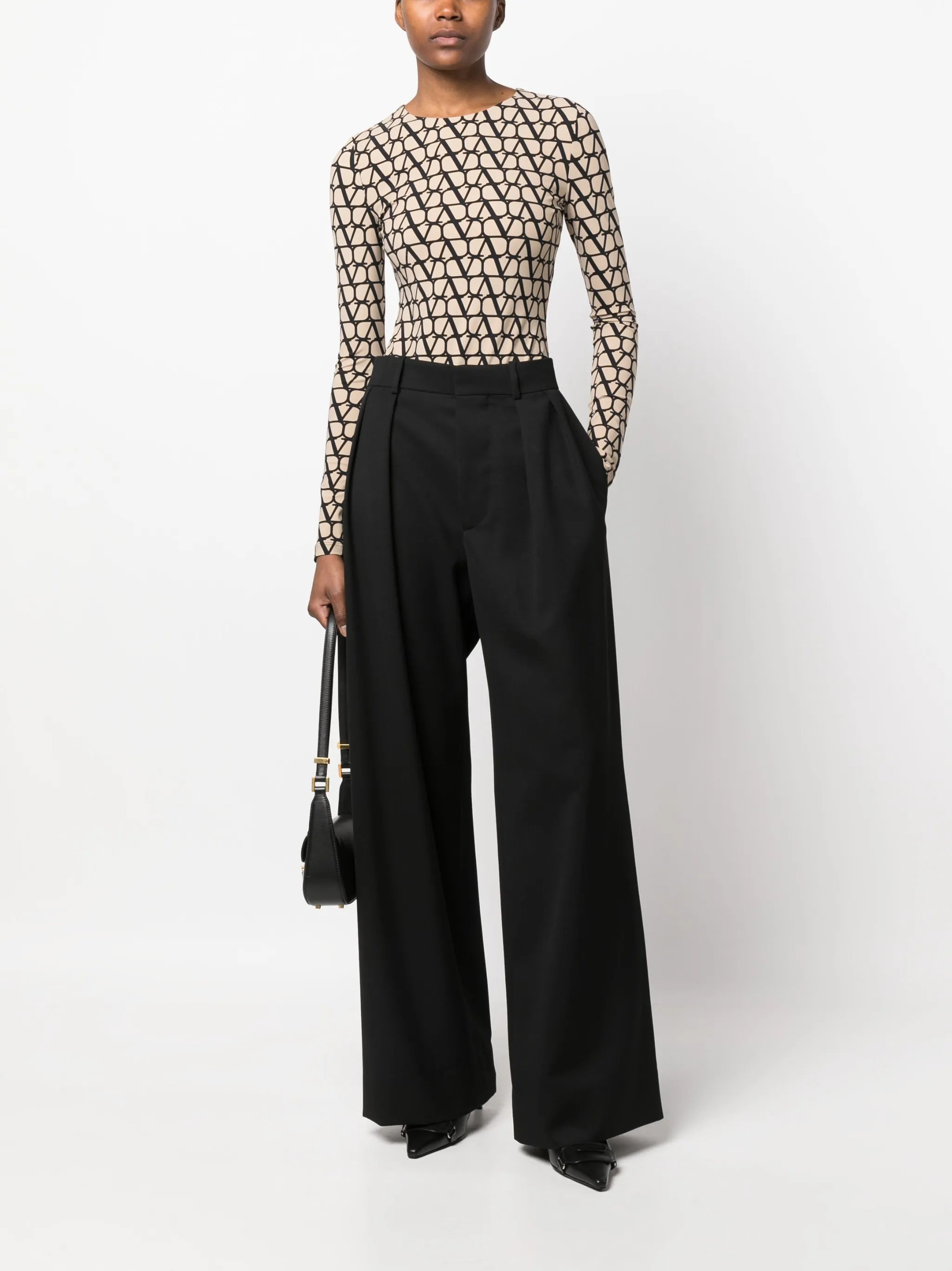 VLogo long-sleeve jersey bodysuit