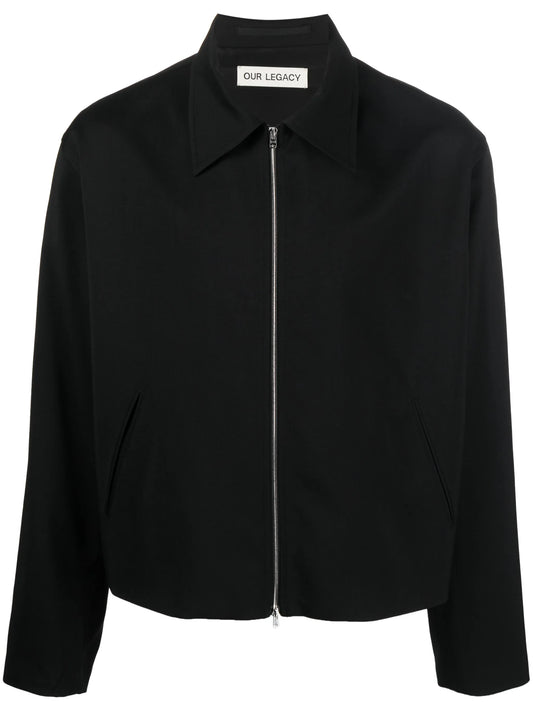 straight-point collar bomber jacket
