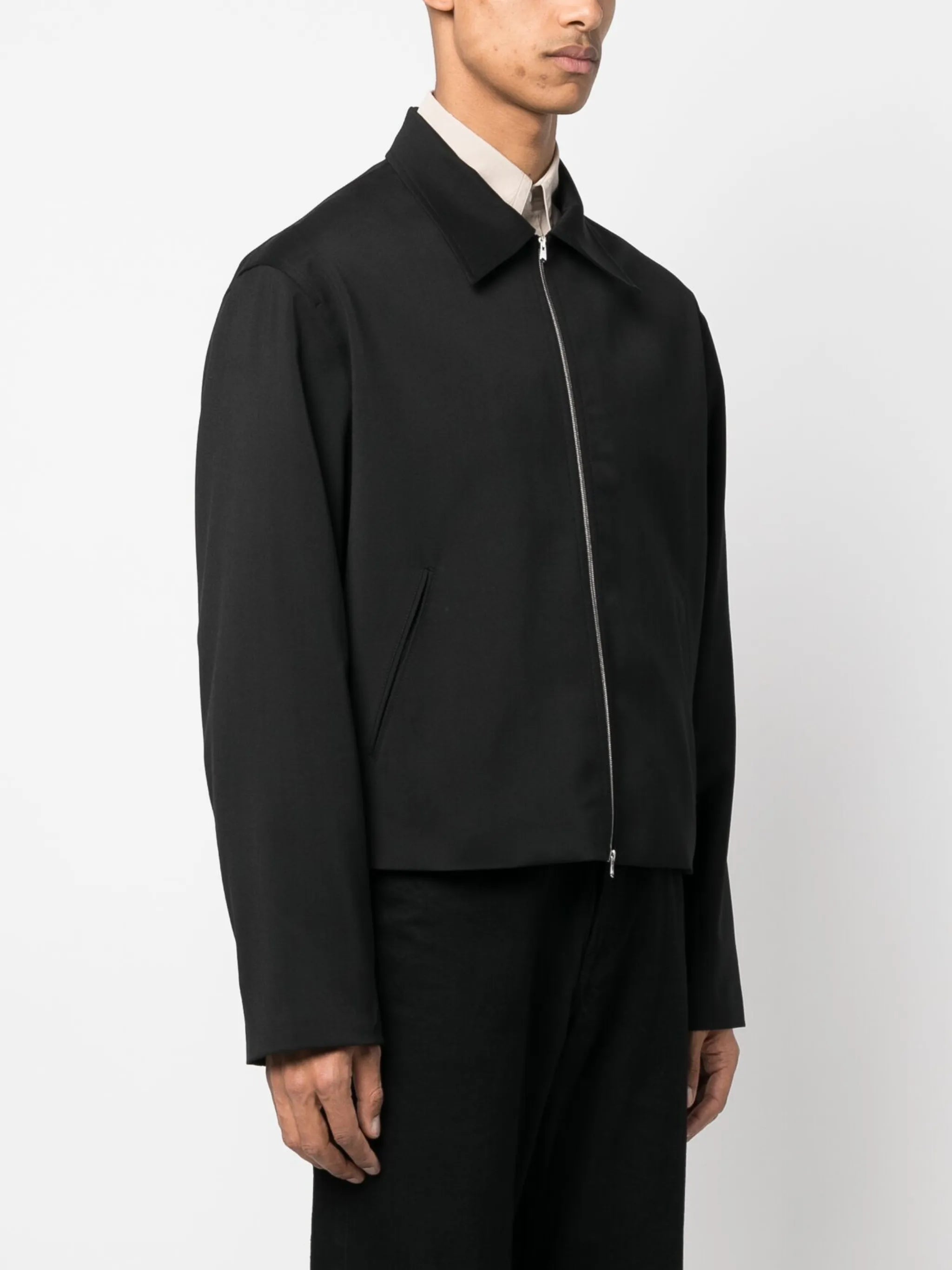 straight-point collar bomber jacket