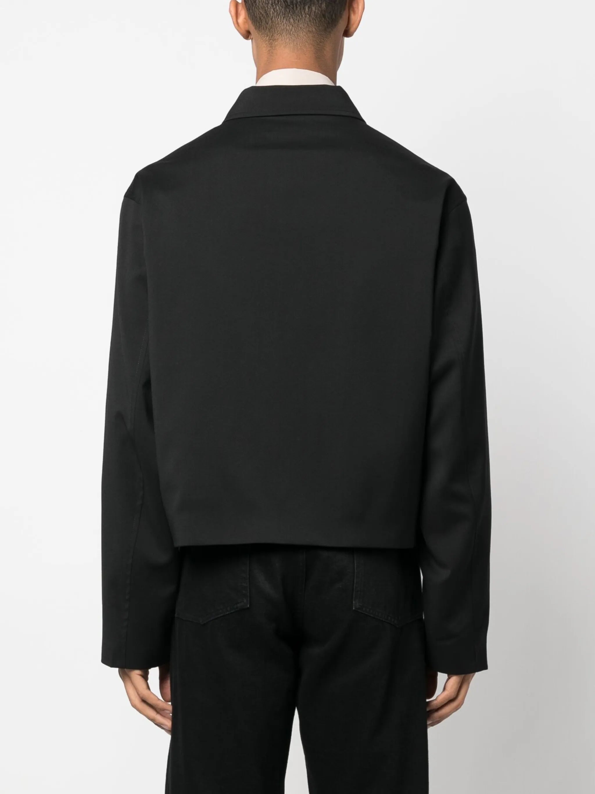 straight-point collar bomber jacket