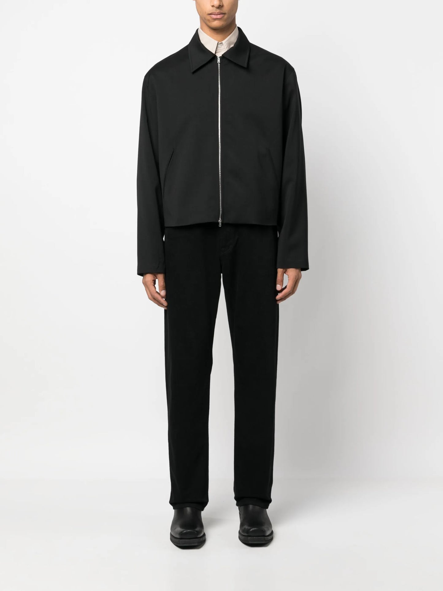 straight-point collar bomber jacket