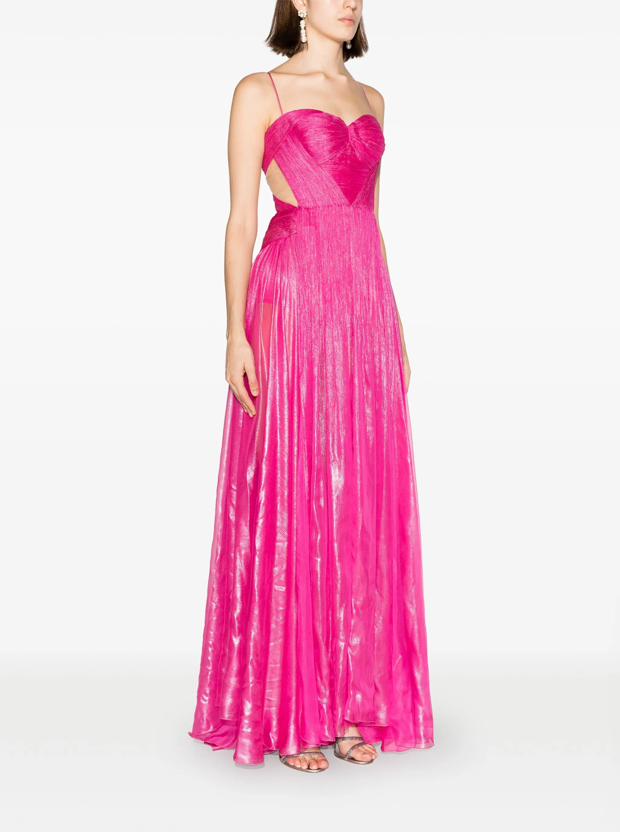 Allar semi-sheer flared gown