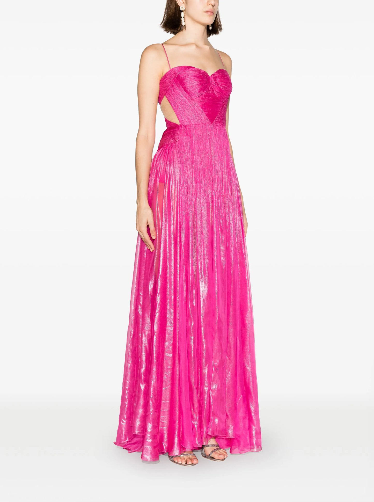 Allar semi-sheer flared gown