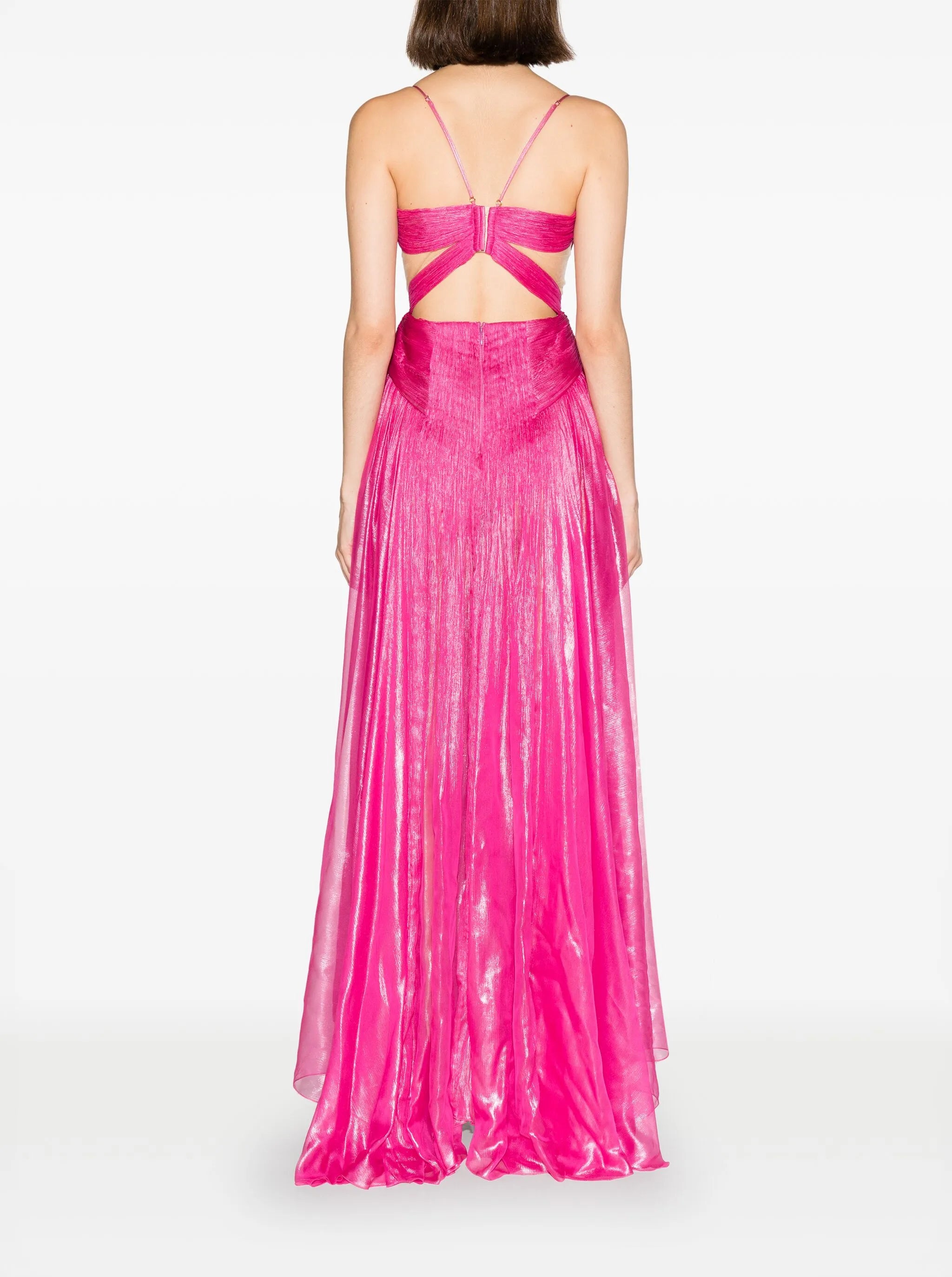Allar semi-sheer flared gown