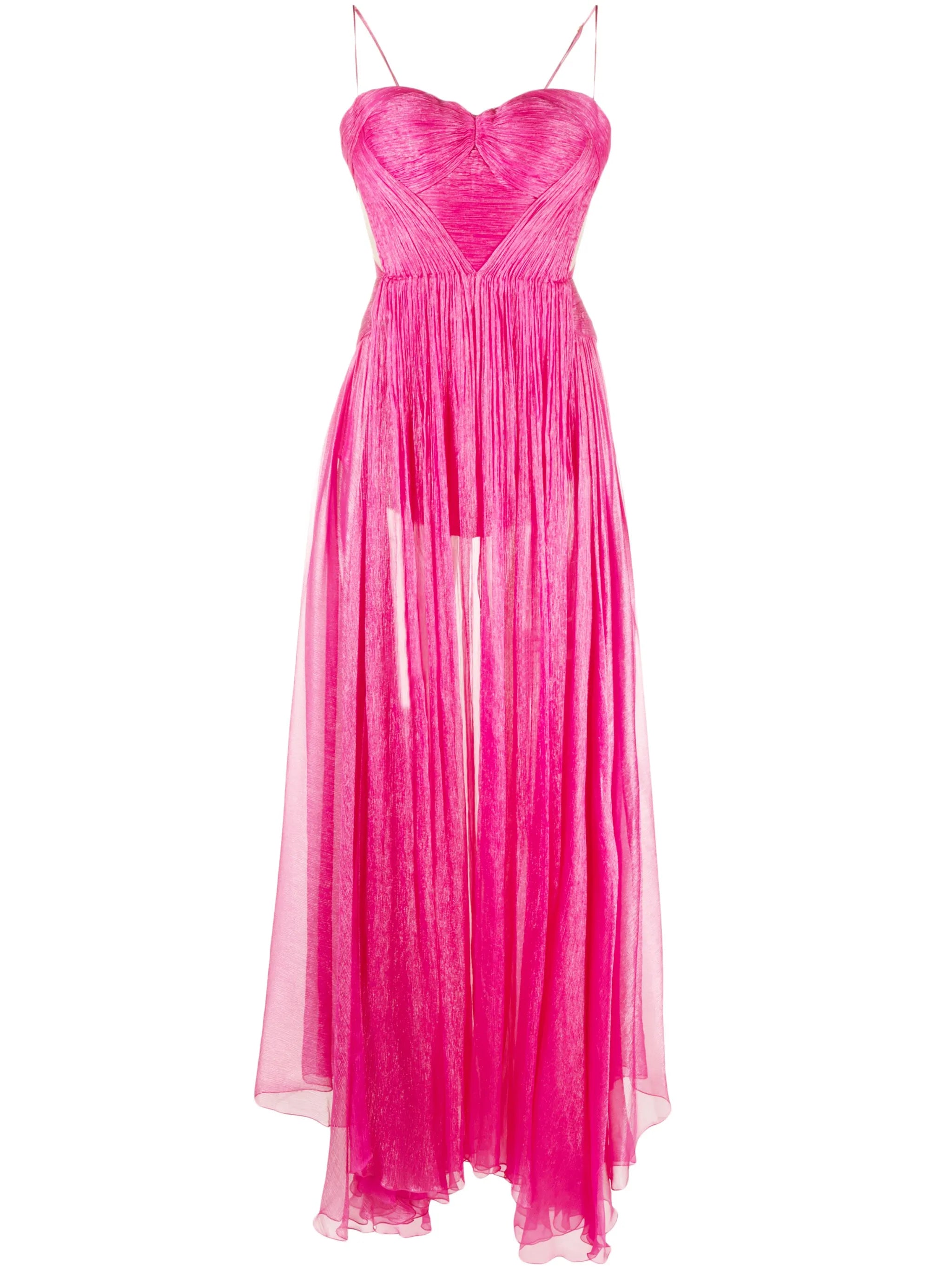 Allar semi-sheer flared gown