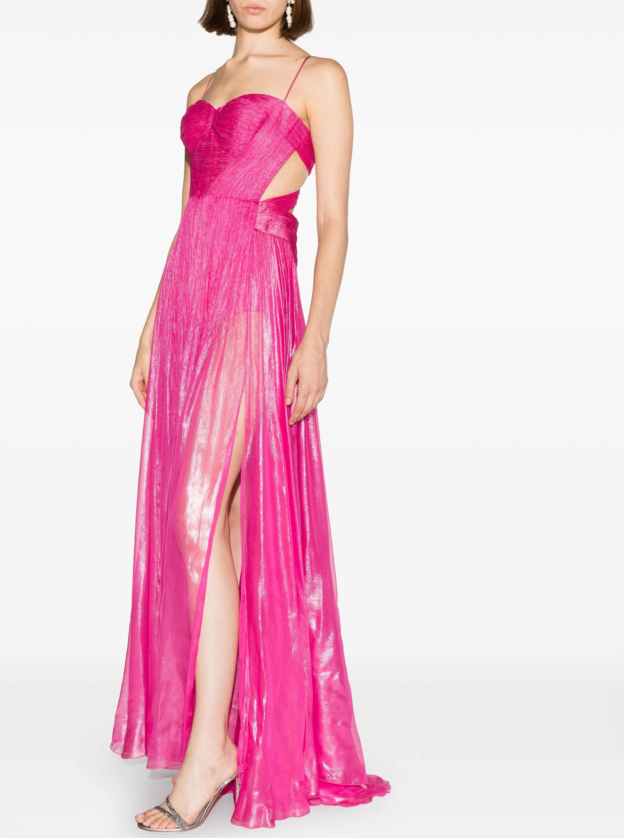 Allar semi-sheer flared gown