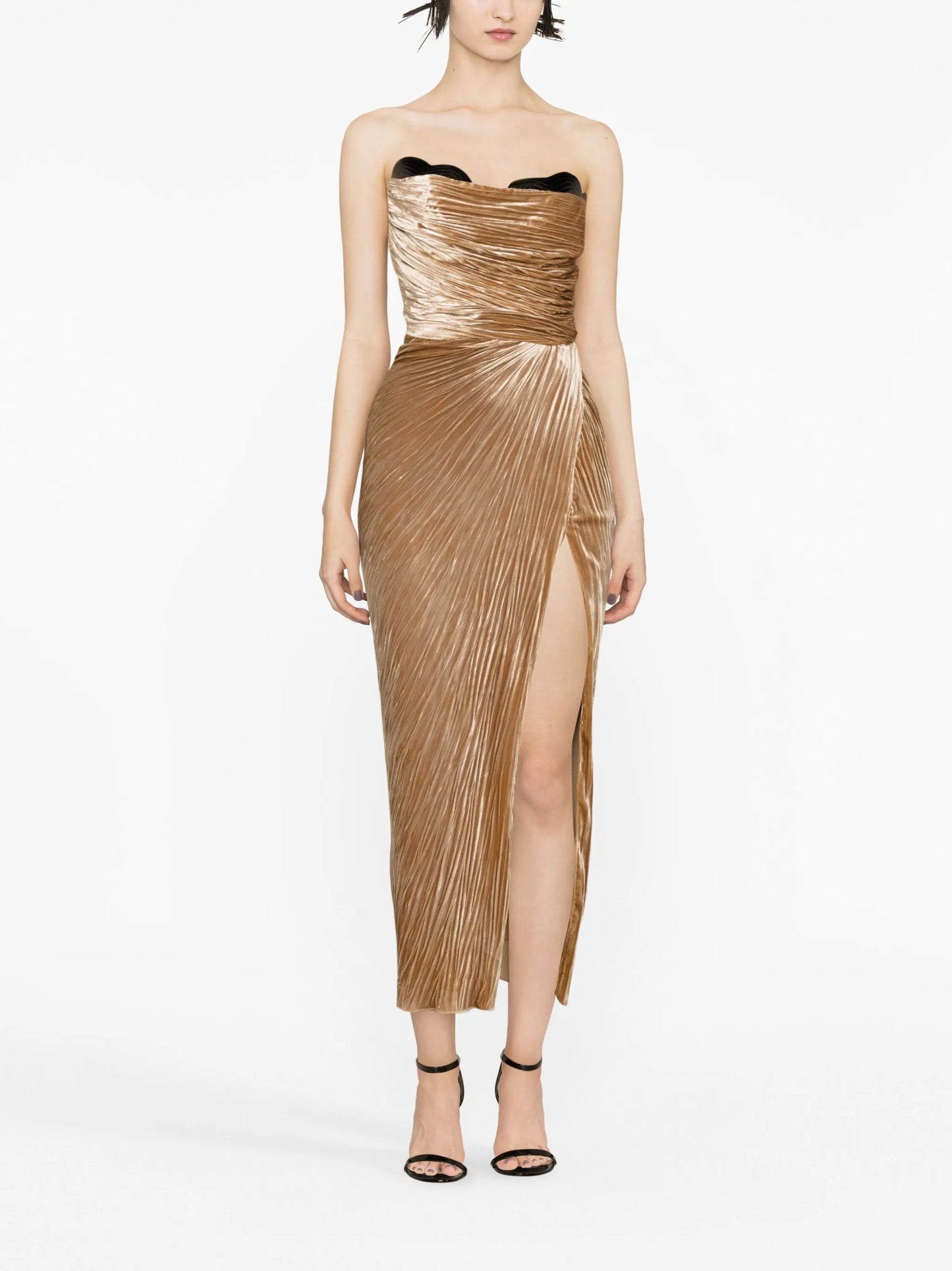 Janette plissé strapless dress