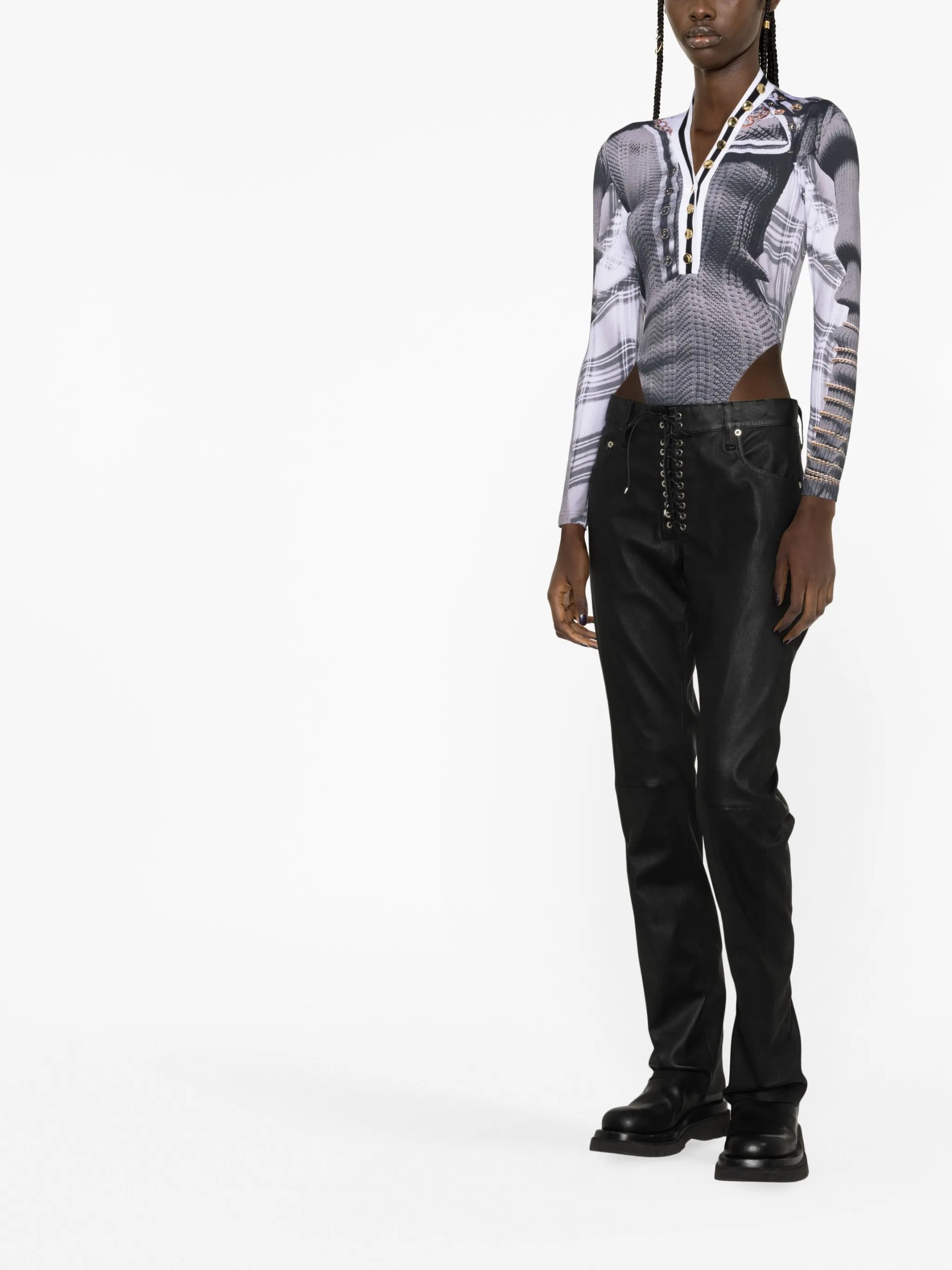 graphic-print bodysuit