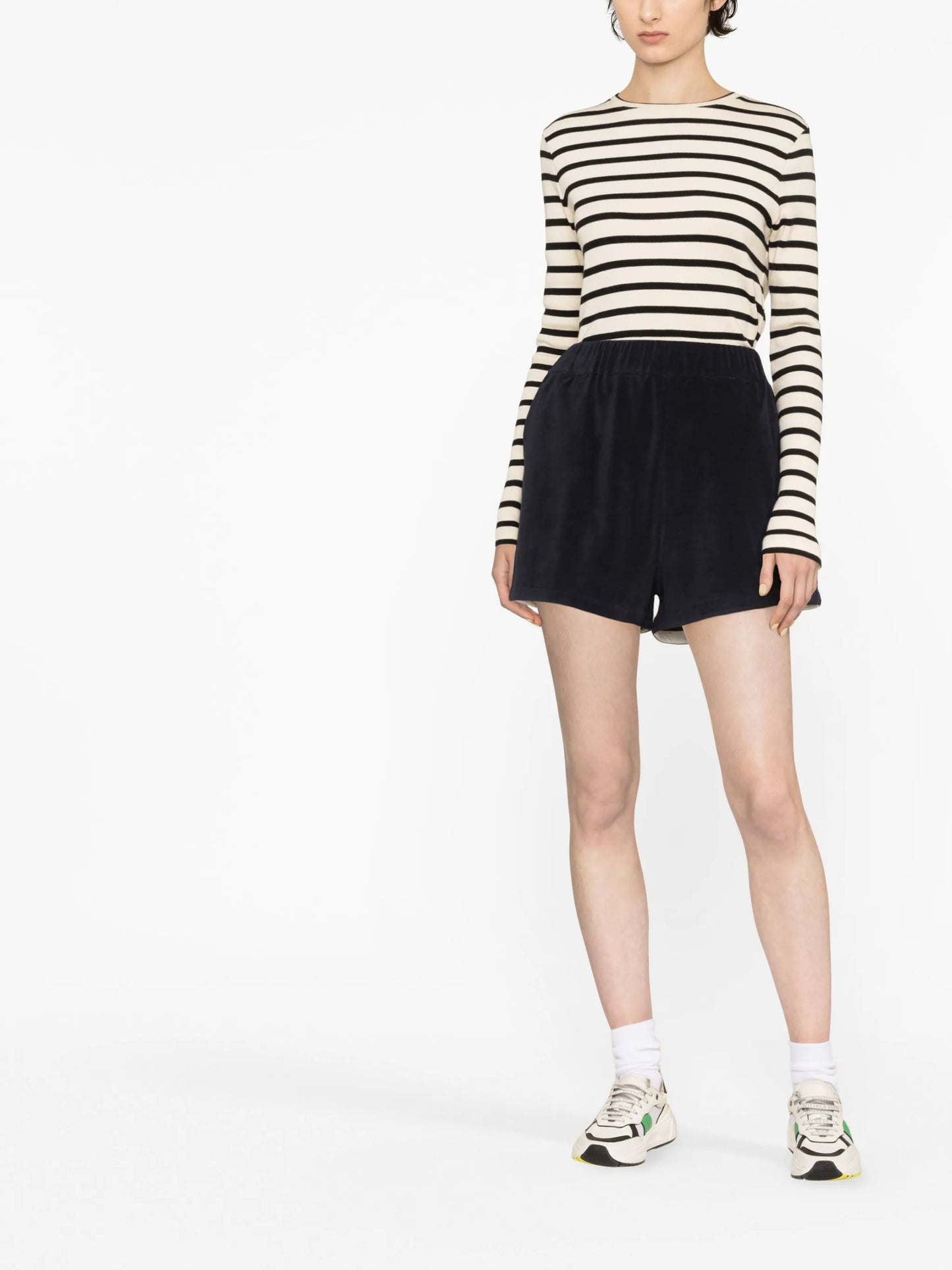 logo-patch velour shorts