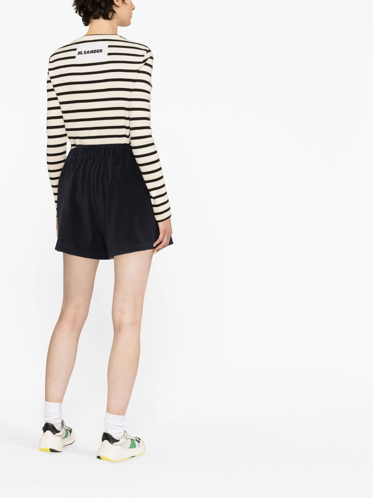 logo-patch velour shorts