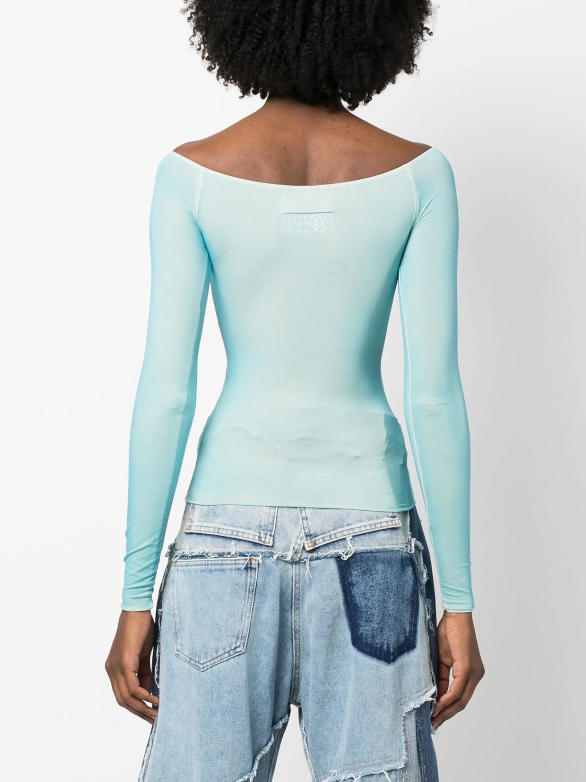 boat-neck long-sleeve T-shirt
